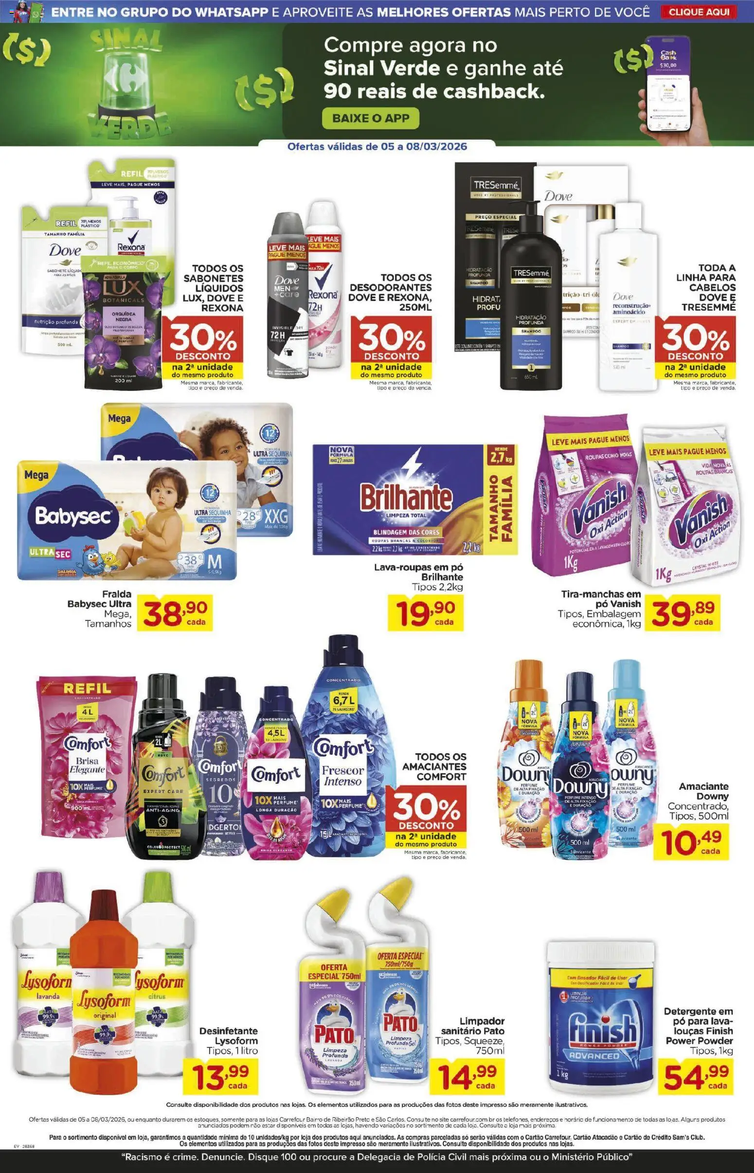 Carrefour Bairro Folheto - válido de 05.03.2026 | Página: 3 | Produtos: Pó, Rexona, Dove, Vanish