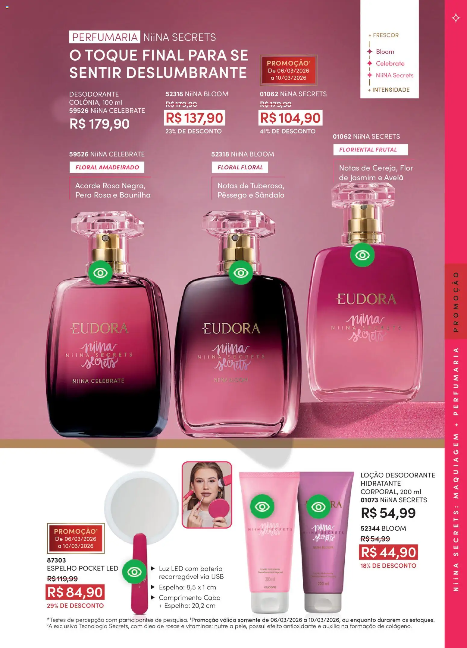 Eudora Folheto - válido de 19.02.2026 | Página: 71 | Produtos: Pêssego, Desodorante, Óleo, Avelã