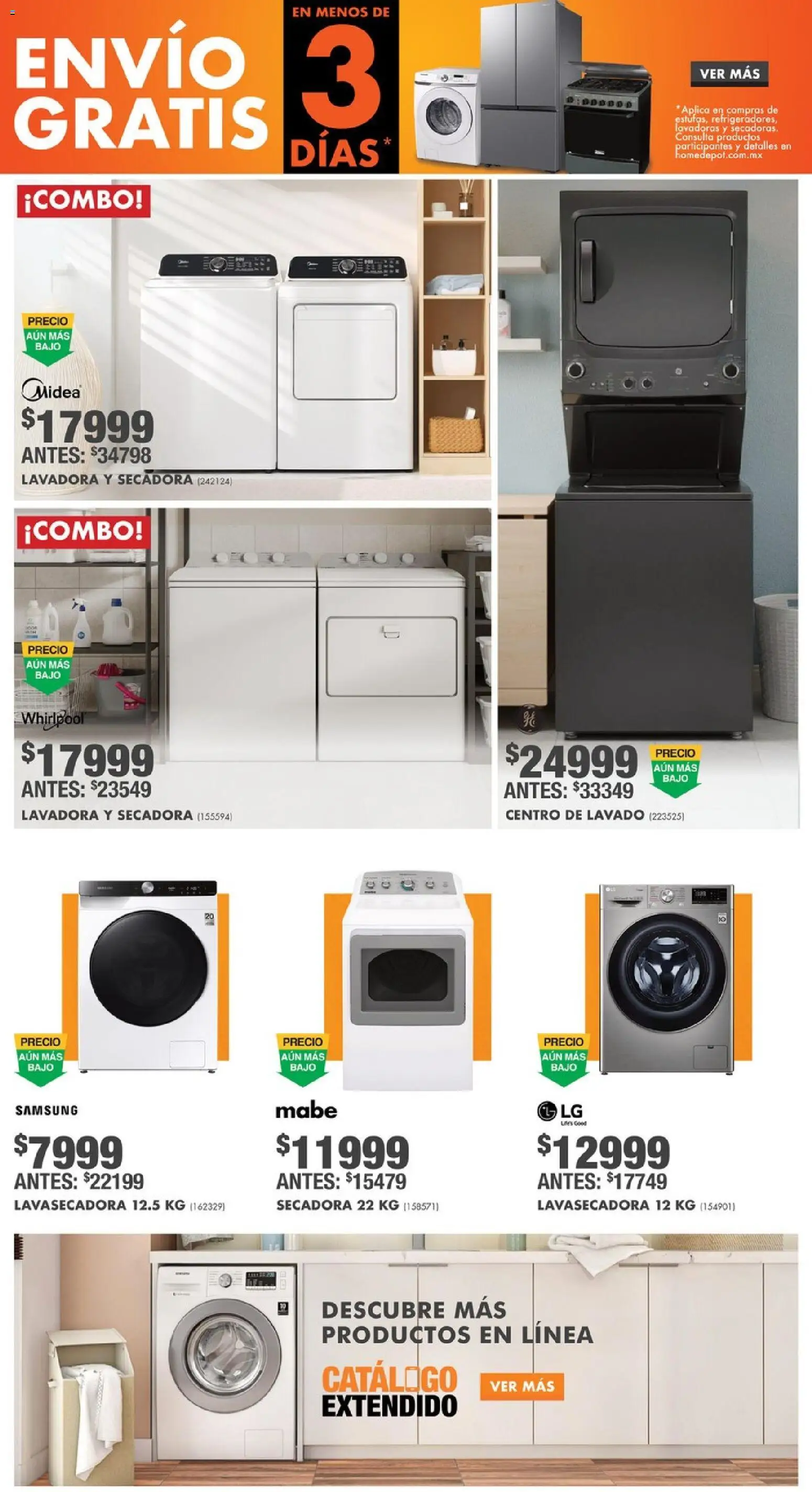 Nuevas ofertas de Home Depot válidas en toda la República Mexicana desde el 26.12.2025. ¡Encuentra las mejores ofertas en Home Depot catálogo ! | Página: 5 | Productos: Secadora, Lavadora