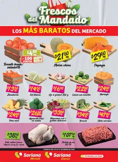 Vista previa de Soriana - Frescos del Mandado Mercado: Ver, Tab, Chis, Camp, Yuc y Q. Roo, nuevo folleto de la tienda, válido en México a partir del 20.01.2026