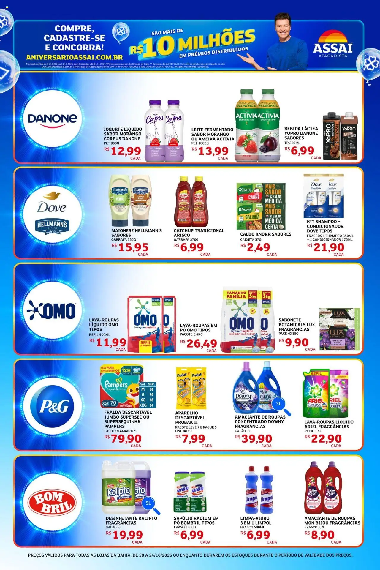 Assaí Atacadista Folheto - válido de 20.10.2025 | Página: 5 | Produtos: Shampoo, Pó, Leite, Roupas