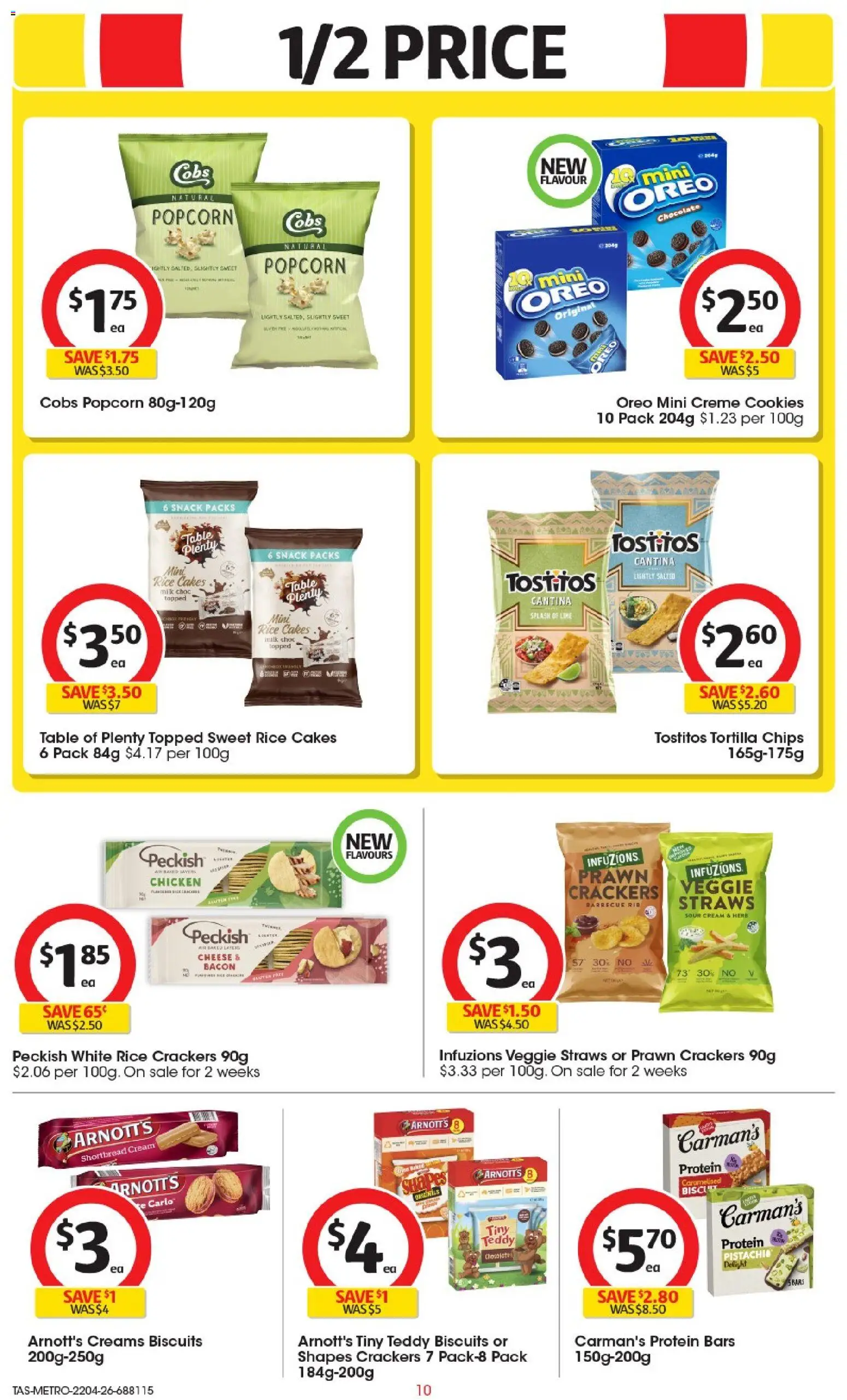 Coles catalogue - valid from 22.04.2026 | Page: 10 | Products: Table, Crackers, Cream, Biscuits