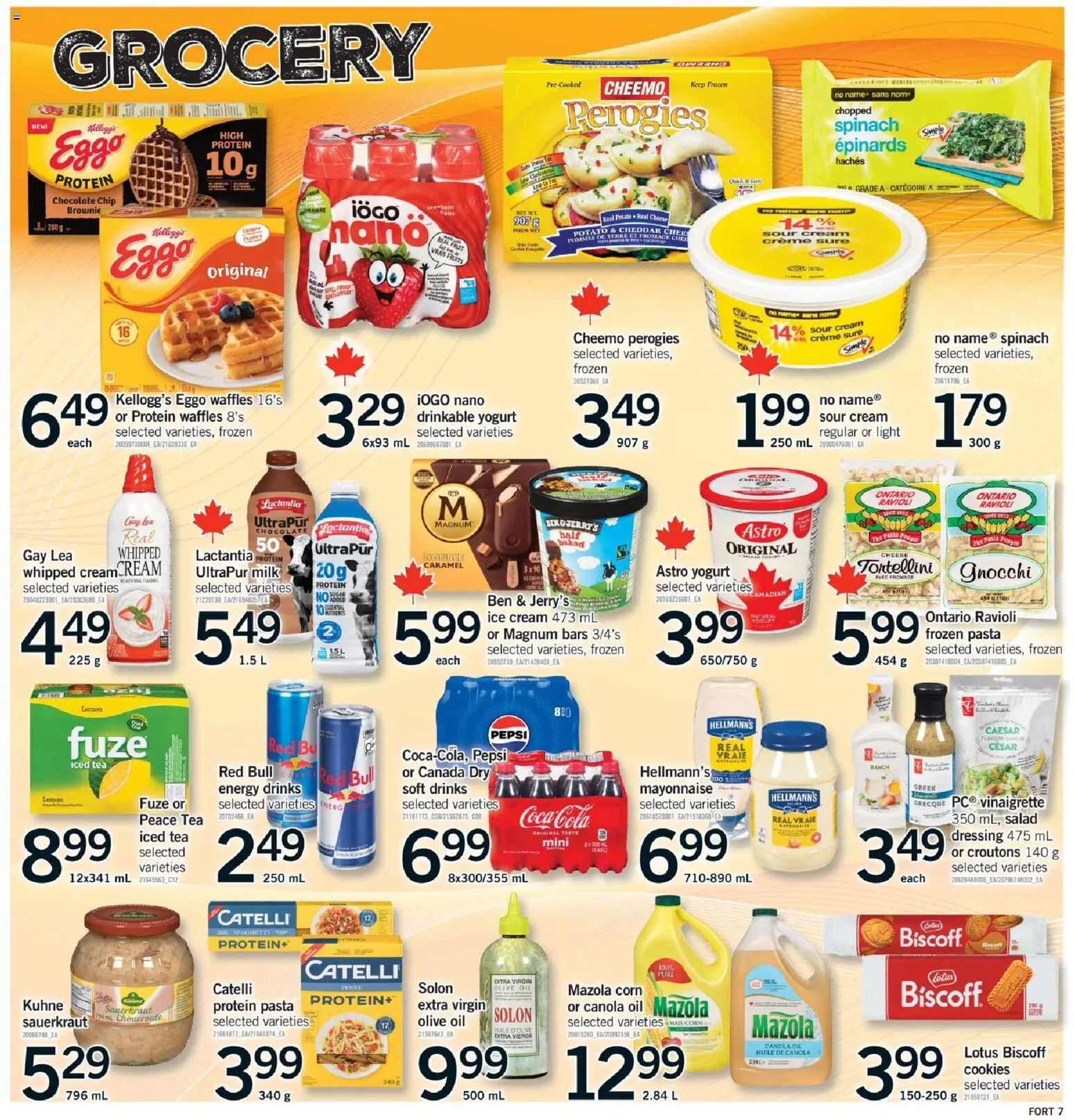 Fortinos flyer valid from 13.11.2025 | Page: 8 | Products: Pasta, Ice cream, Yogurt, Oil
