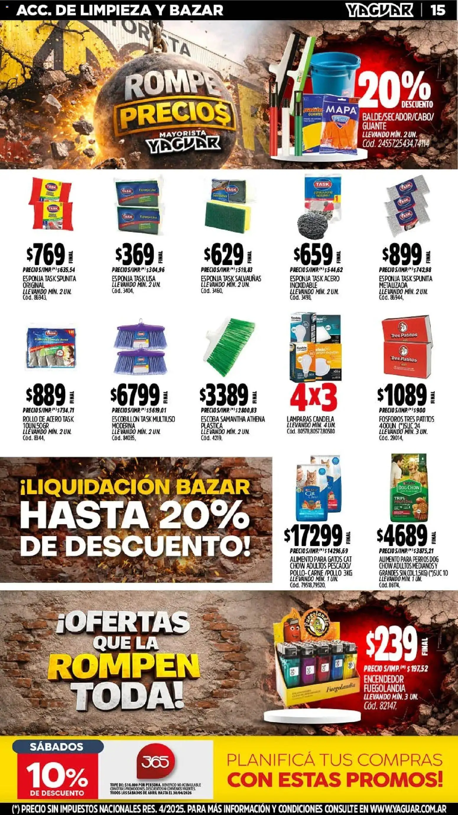 Yaguar - Oferta Semanal Trelew │ válido desde el 13.04.2026 | Página: 16 | Productos: Encendedor, Guante, Escoba, Guantes
