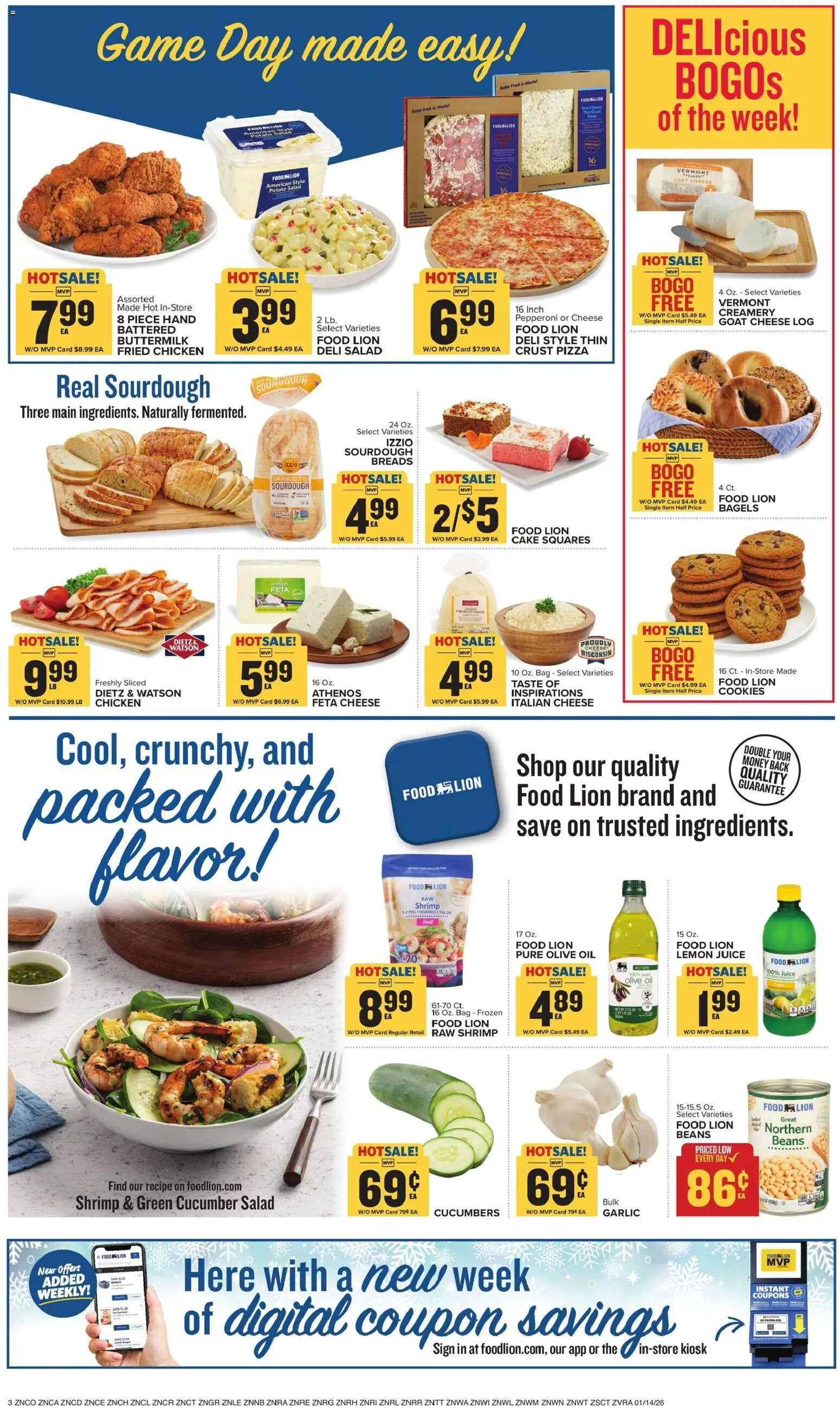 Food Lion Weekly Ad - valid from 14.01.2026 | Page: 5 | Products: Pizza, Cucumbers, Salad, Lemon