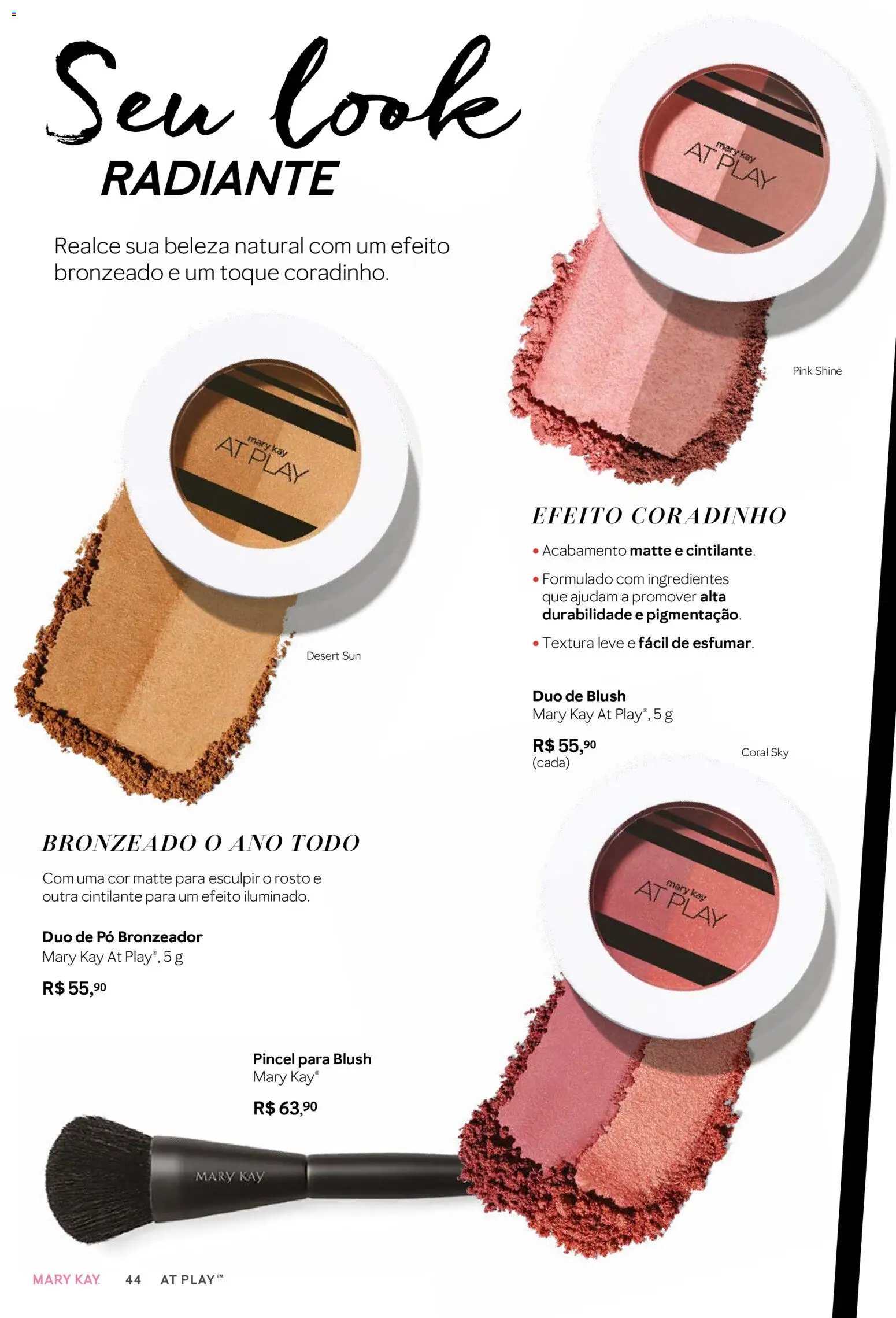 Mary Kay Folheto - válido de 01.03.2026 | Página: 44 | Produtos: Pó, Bronzeador, Blush, Pincel