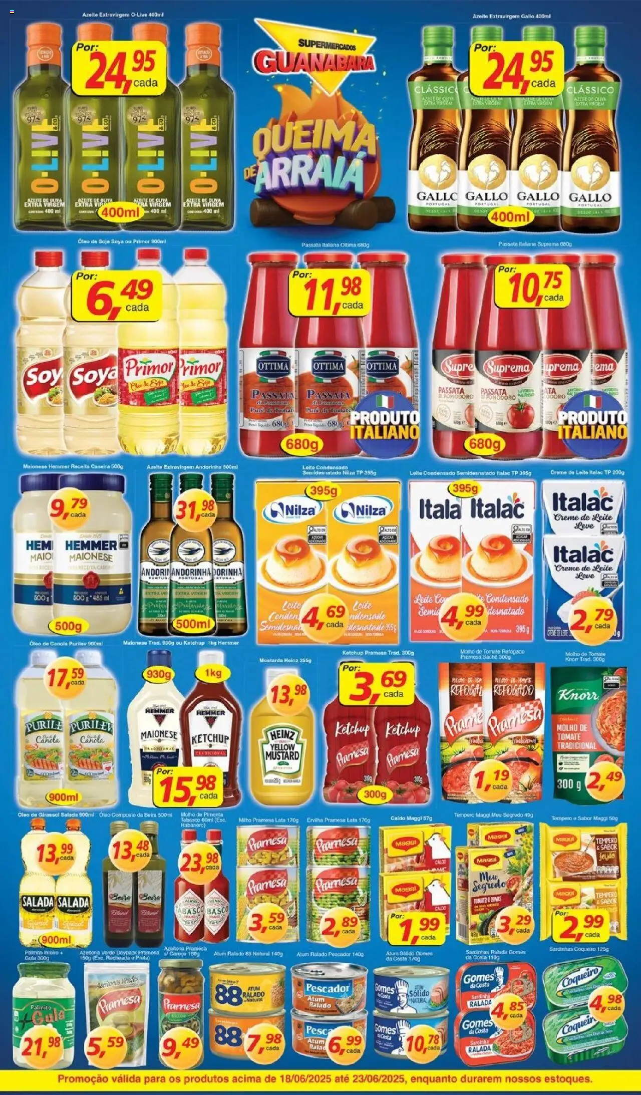 Supermercados Guanabara Folheto - válido de 18.06.2025 | Página: 3 | Produtos: Ervilha, Molho de tomate, Atum, Leite condensado
