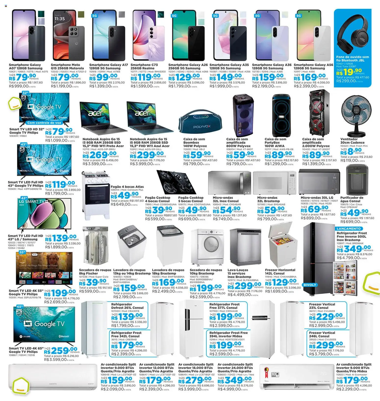 Lojas Solar Folheto - válido de 01.03.2026 | Página: 2 | Produtos: smart TV, Lavadora de roupas, Caixa, Smartphone