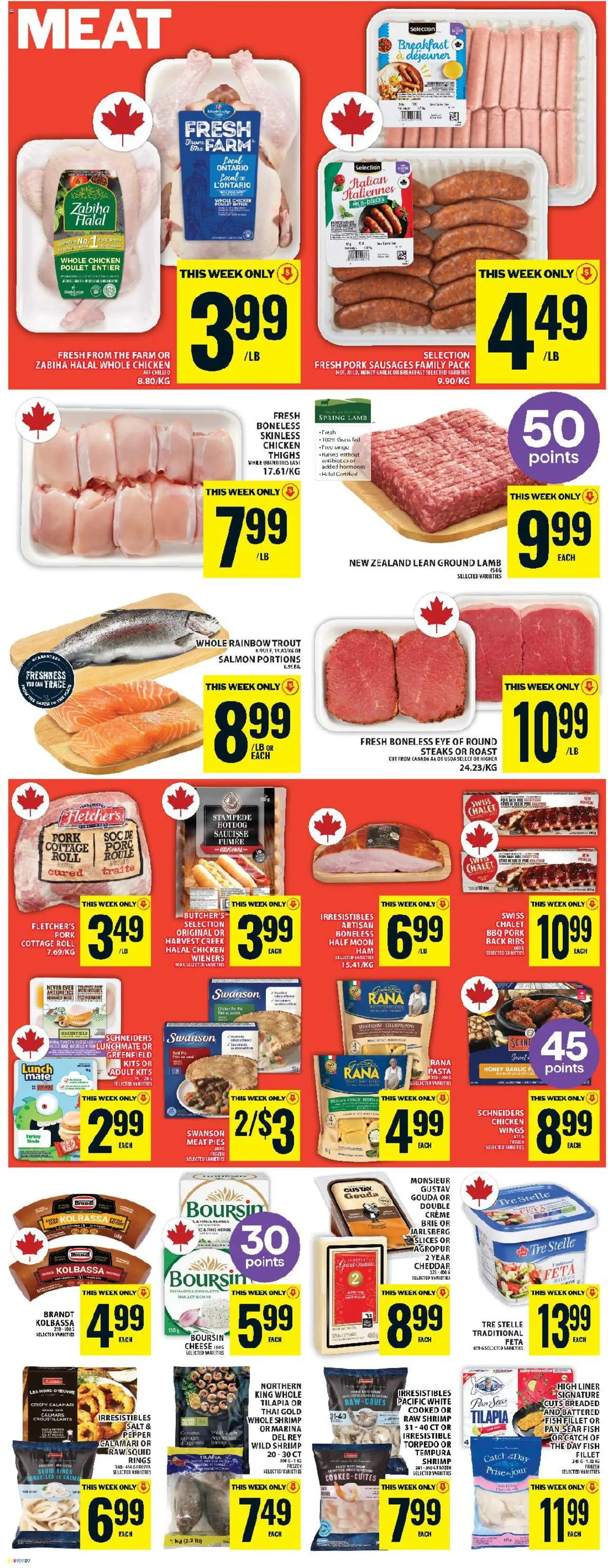 Food Basics flyer valid from 21.08.2025 | Page: 6 | Products: Fish, Pasta, Bed, Chicken