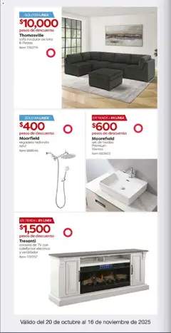Vista previa de Costco catálogo, nuevo folleto de la tienda, válido en México a partir del 20.10.2025 | Página: 20 | Productos: Ventilador, Modular, Lavabo, Regadera