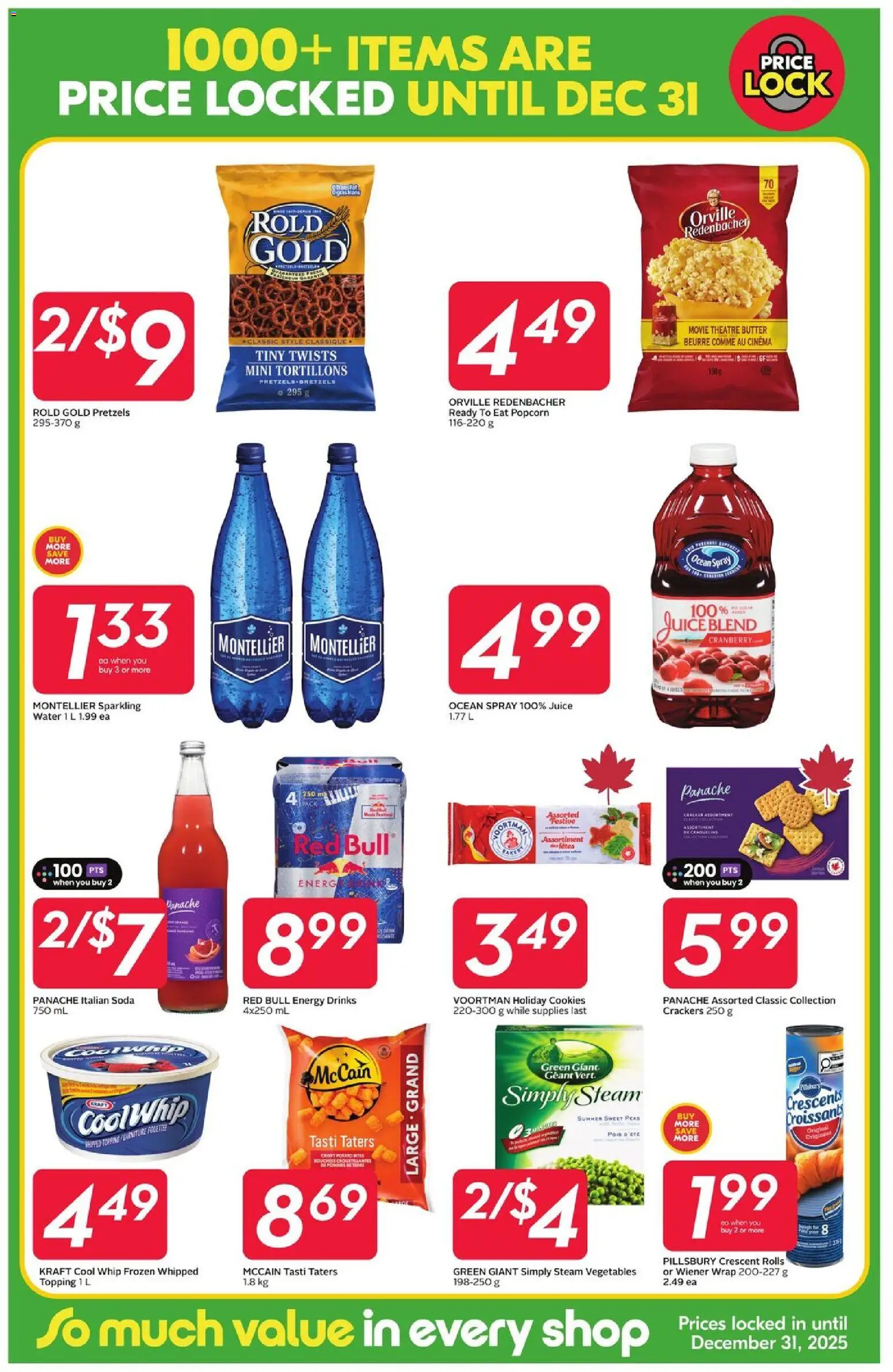 Sobeys flyer valid from 27.11.2025 | Page: 4 | Products: Cookies, Butter, Juice