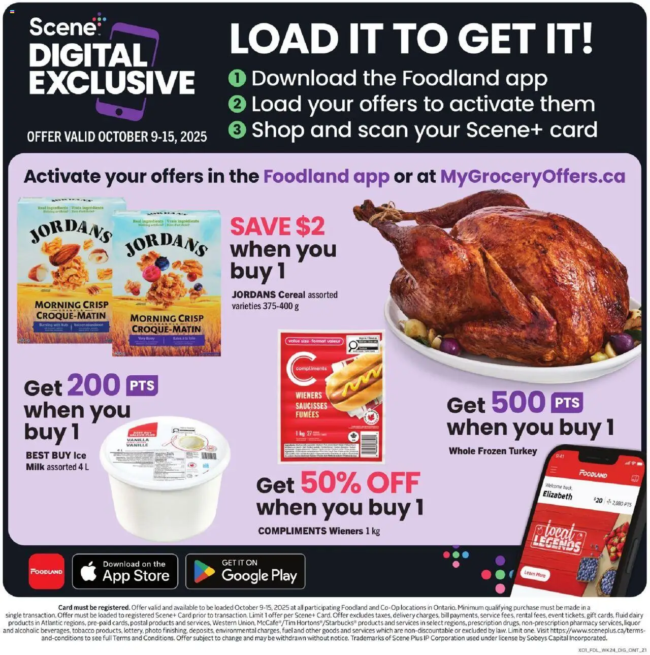 Foodland flyer valid from 09.10.2025 | Page: 8 | Products: Nuts, Turkey, Milk