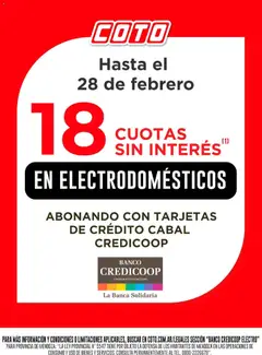 Vista previa Coto - Banco Credicoop Electro Febrero válido desde el 01.02.2026 | Página: 1 | Productos: Banco