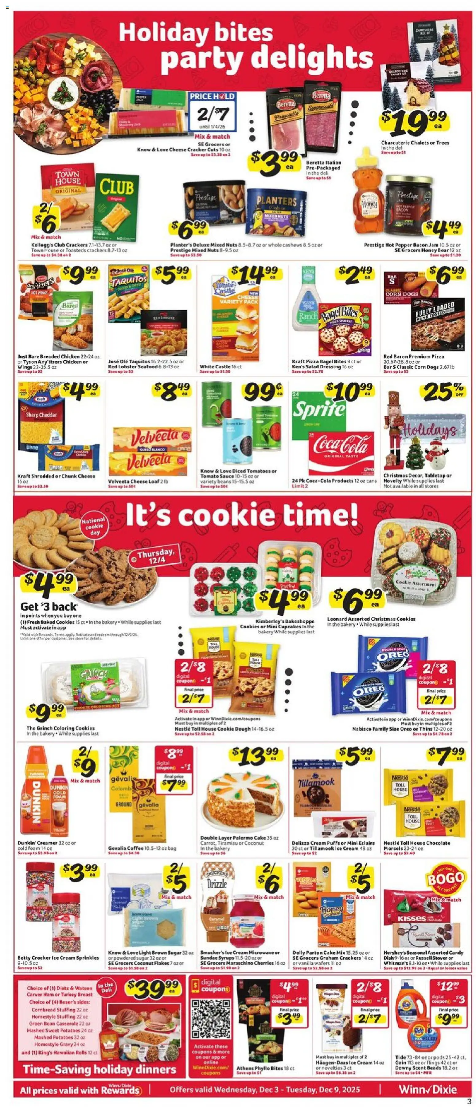 Winn Dixie Weekly Circular - LA - valid from 03.12.2025 | Page: 3 | Products: Bakery, Cookies, Salad, Sauce