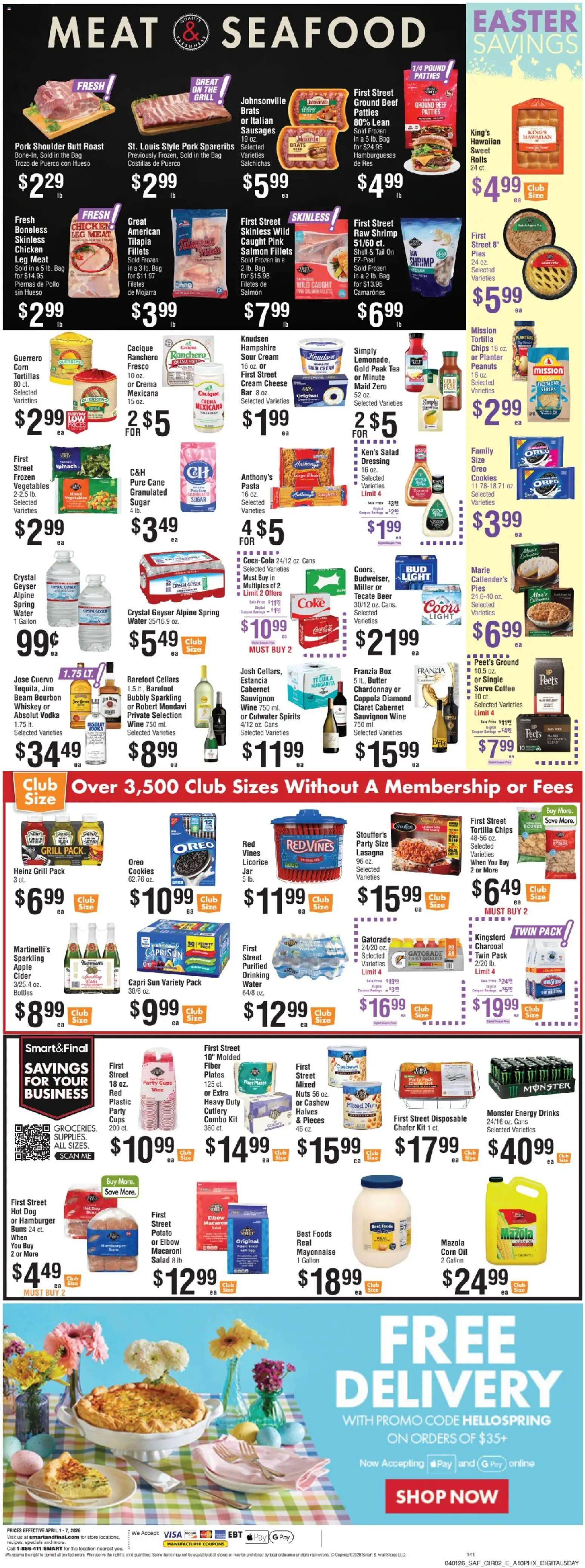 Smart & Final Weekly Ad - valid from 03.04.2026 | Page: 3 | Products: Tea, Beef, Chips, Nuts