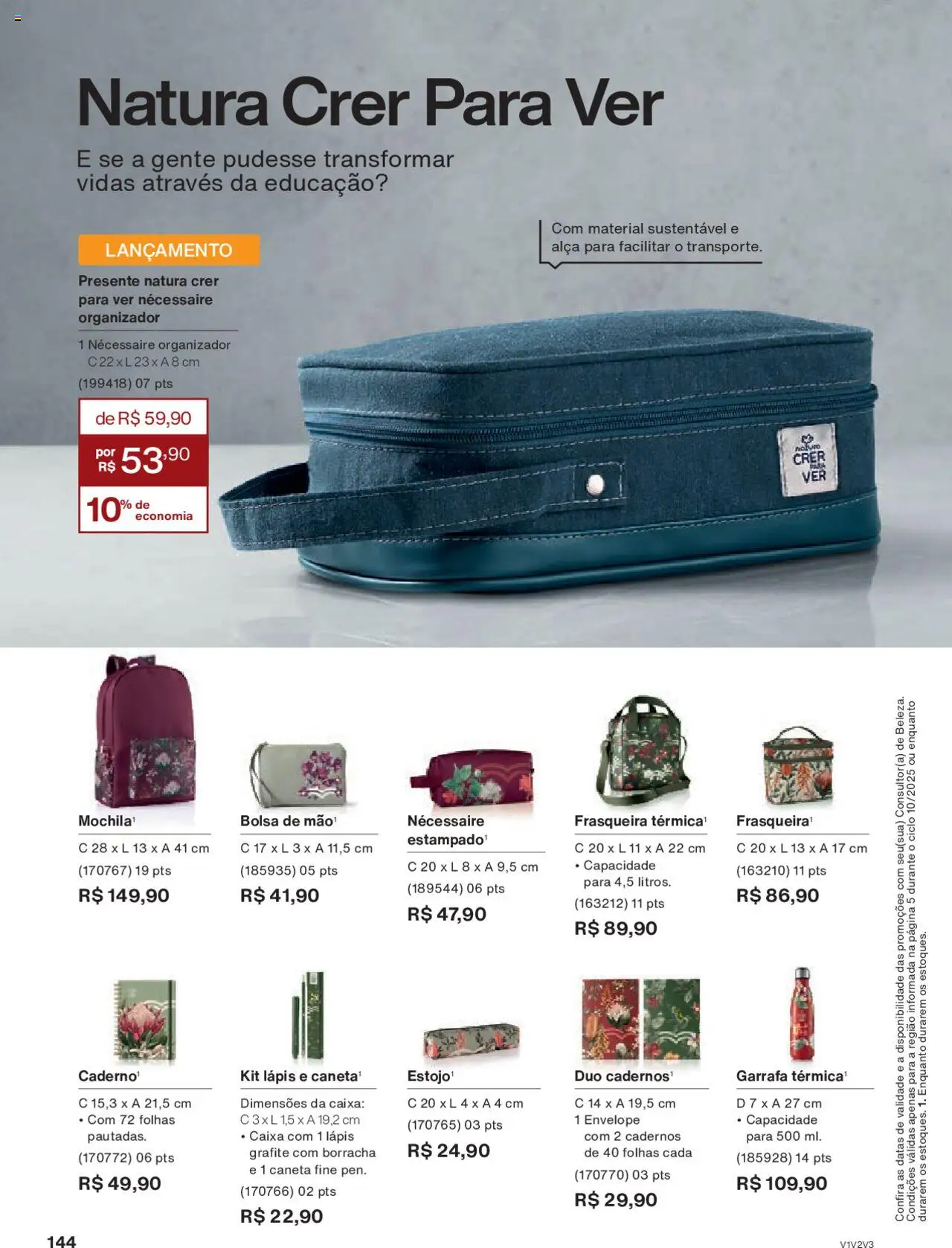 Natura Folheto - válido de 05.06.2025 | Página: 144 | Produtos: Lápis, Necessaire, Caixa, Envelope