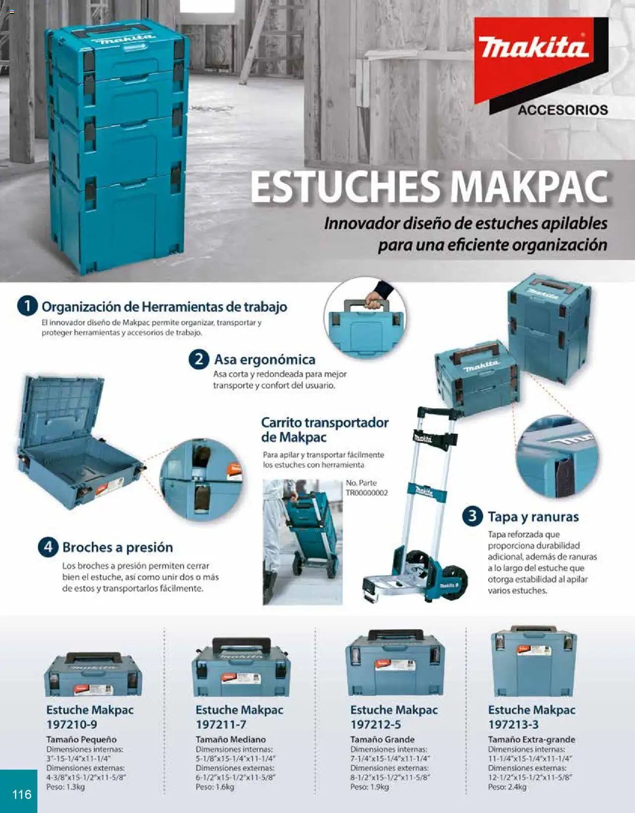 Nuevas ofertas de Makita válidas en toda la República Mexicana desde el 08.07.2024. ¡Encuentra las mejores ofertas en Makita catálogo Accesorios! | Página: 116 | Productos: Estuche