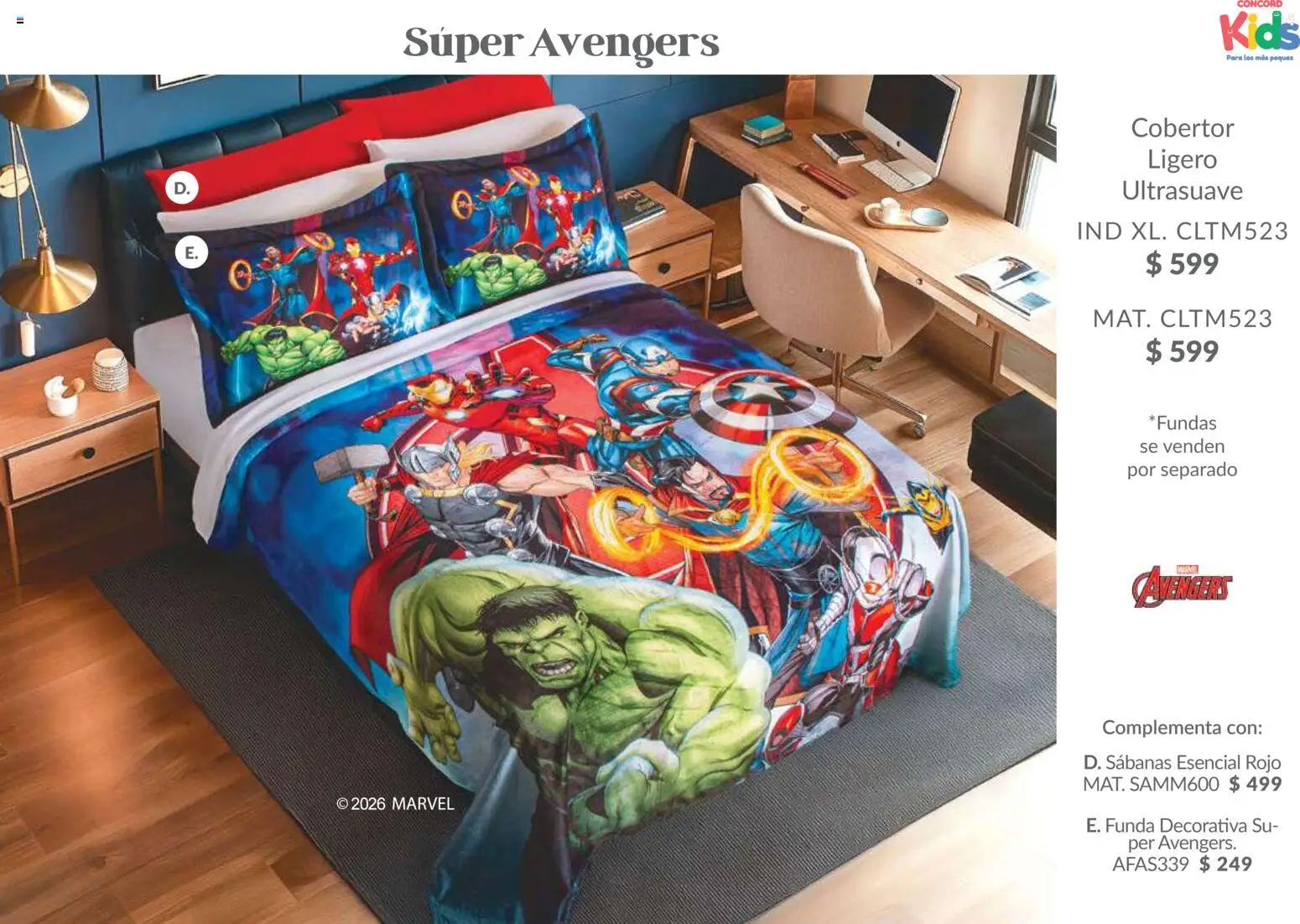 Nuevas ofertas de Colchas Concord válidas en toda la República Mexicana desde el 01.02.2026. ¡Encuentra las mejores ofertas en Colchas Concord catálogo Kids! | Página: 82 | Productos: Cobertor, Funda, Sabanas