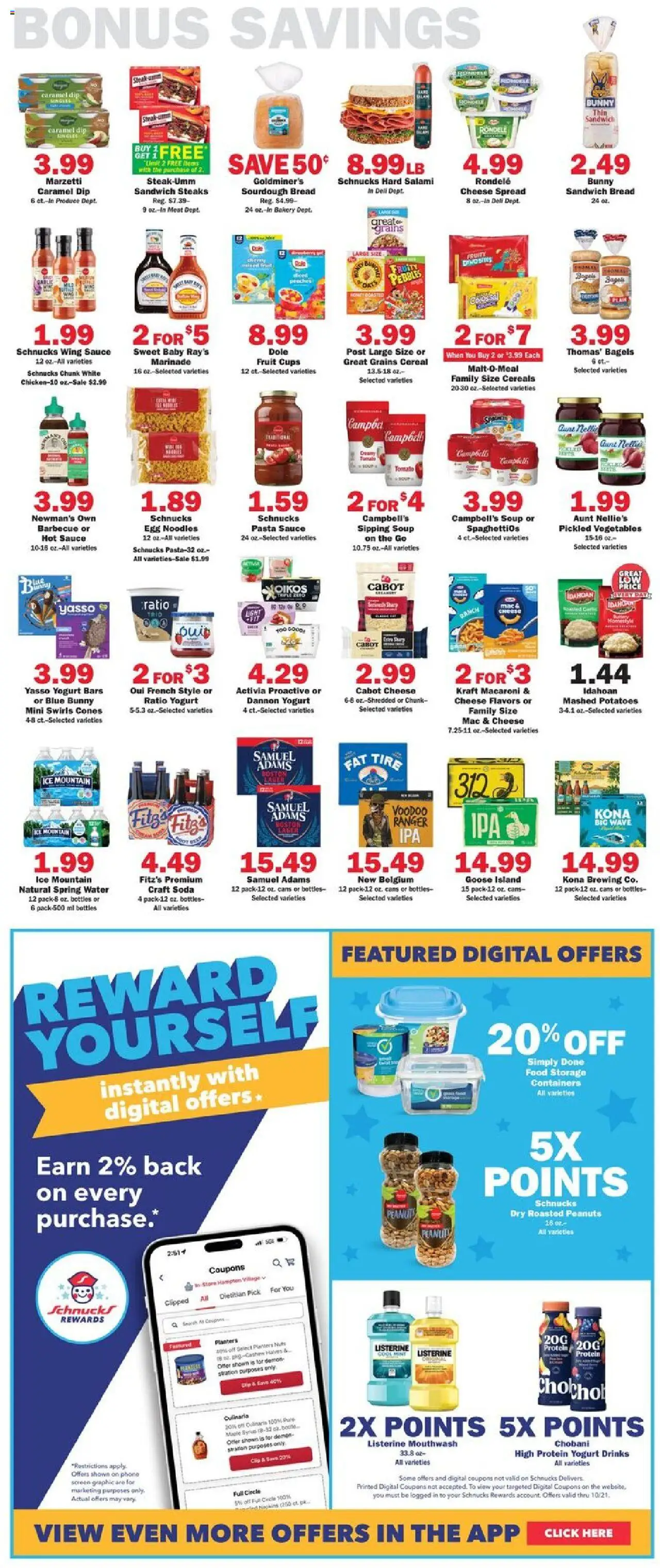 Schnucks Weekly Print Ad - IL - valid from 15.10.2025 | Page: 5 | Products: Bakery, Cereals, Water, Vegetables