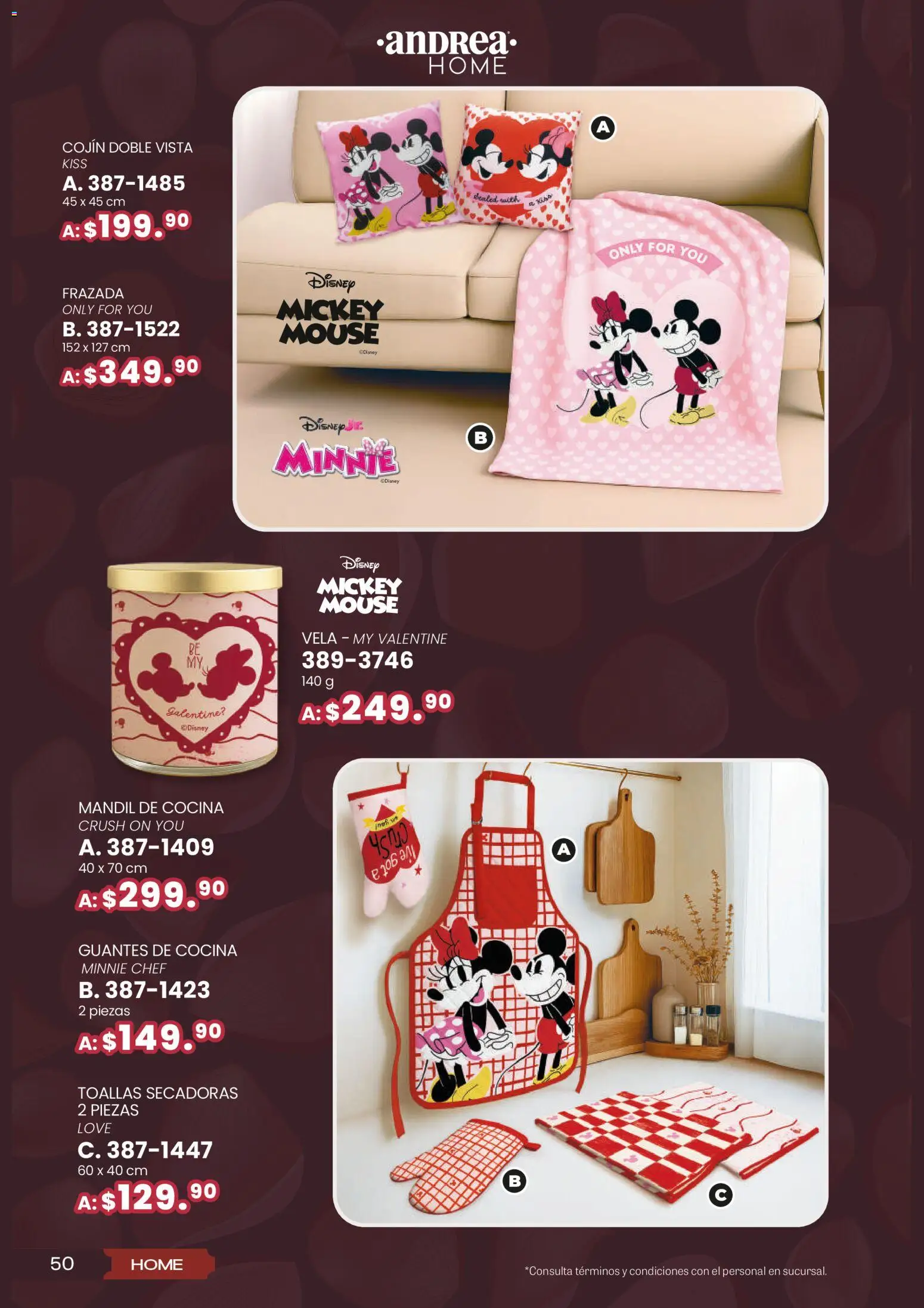 Nuevas ofertas de Andrea válidas en toda la República Mexicana desde el 25.01.2026. ¡Encuentra las mejores ofertas en Andrea catálogo San Vatentín! | Página: 50 | Productos: Guantes, Vela, Cocina, Toallas