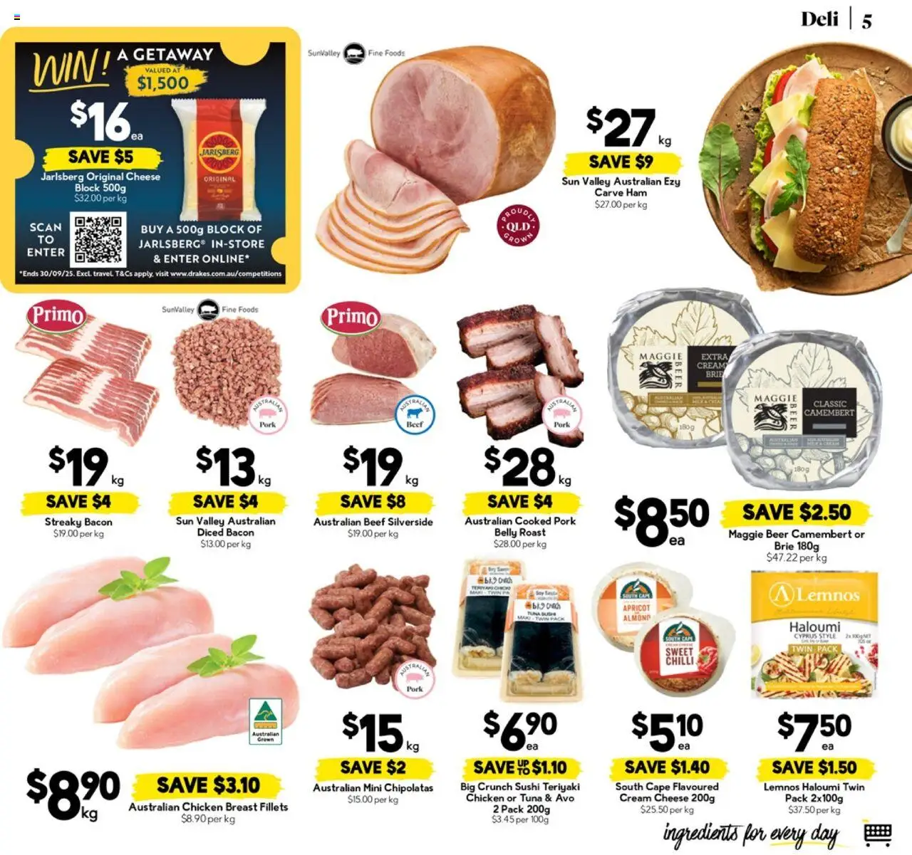 Drakes catalogue - valid from 10.09.2025 | Page: 5 | Products: Cheese, Ham, Beer, Pork