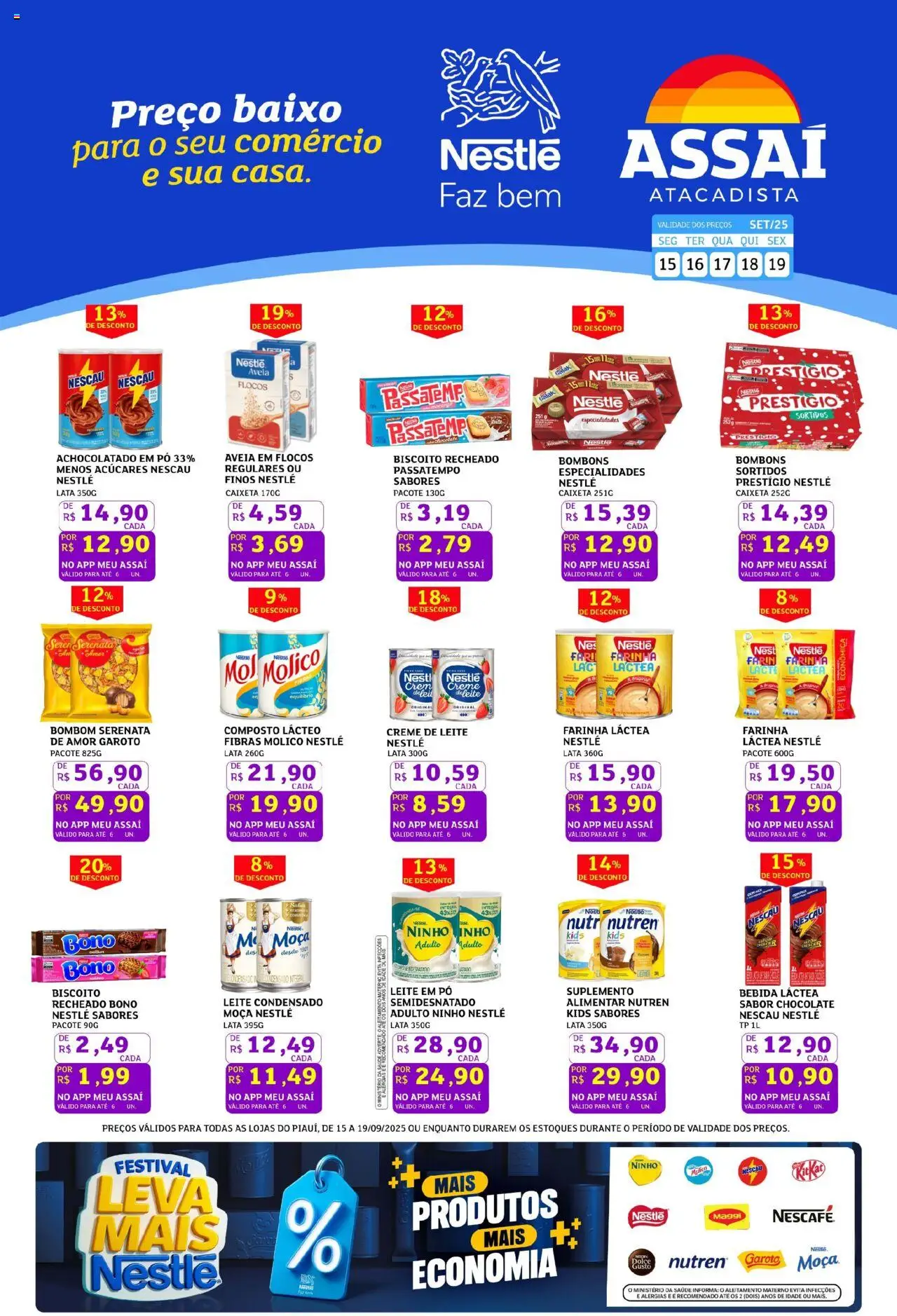 Assaí Atacadista Folheto - válido de 15.09.2025 | Página: 1 | Produtos: Biscoito, Nescau, Bombom, Leite em pó