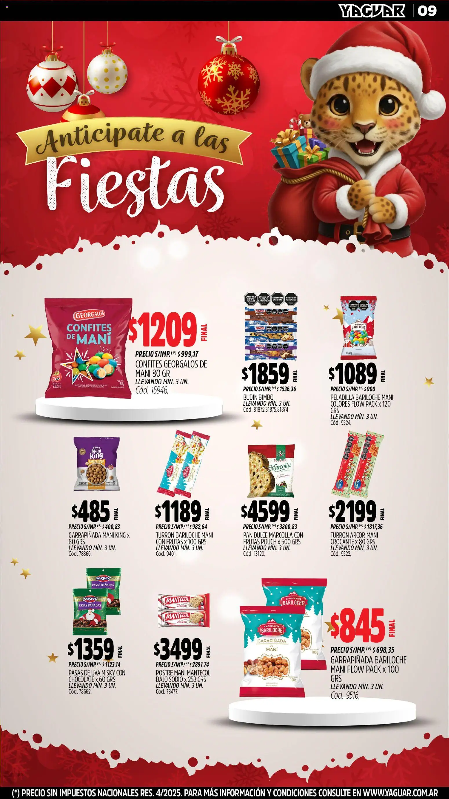 Yaguar - Córdoba │ válido desde el 10.11.2025 | Página: 9 | Productos: Pasas de uva, Uva, Pan, Turrón