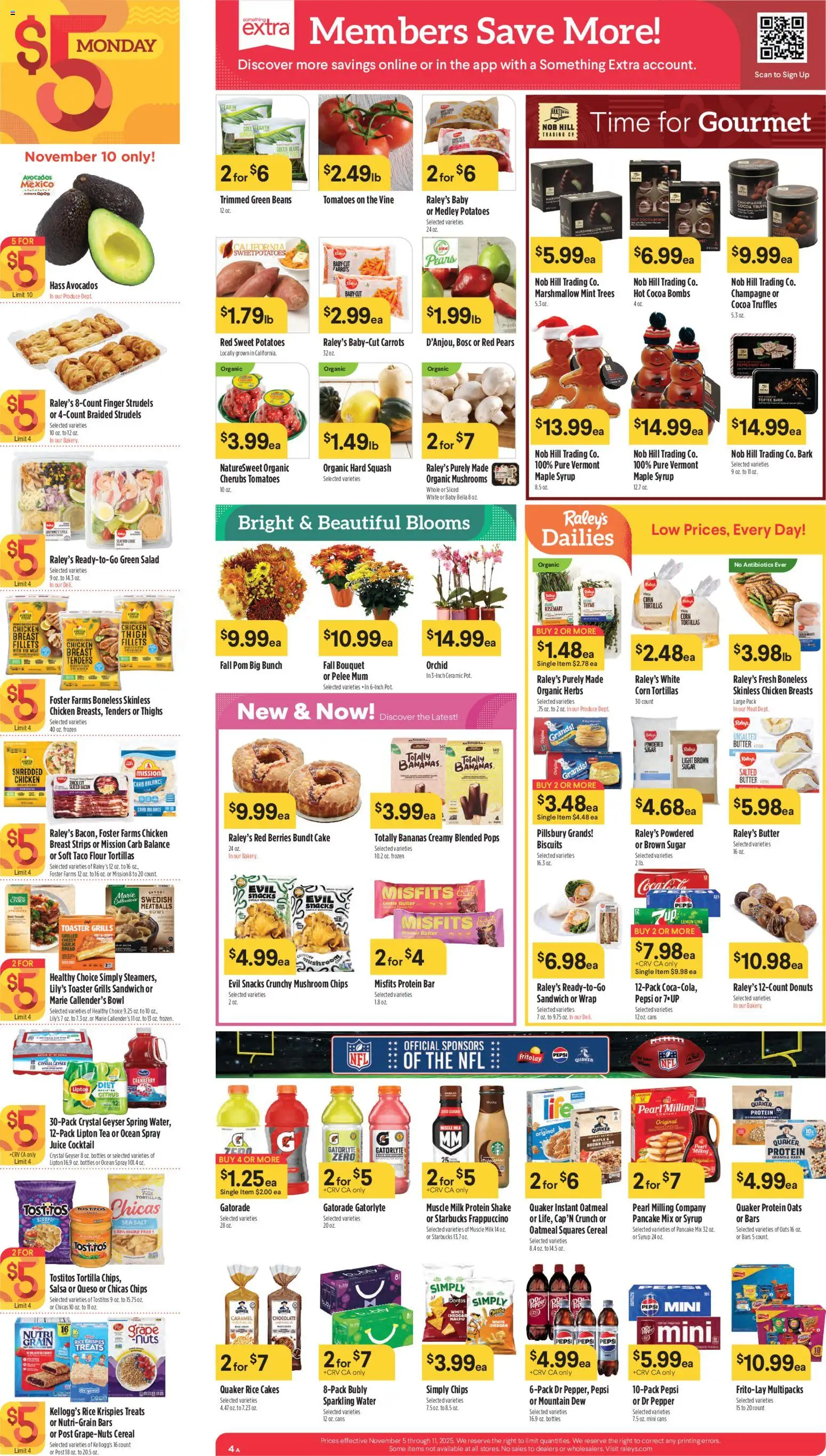 Raley's Weekly Ad - valid from 05.11.2025 | Page: 4 | Products: Butter, Bananas, Rice, Salad