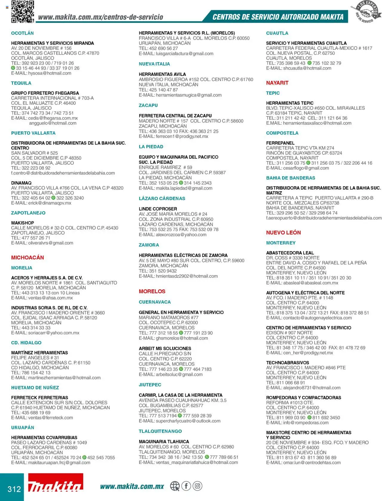 Nuevas ofertas de Makita válidas en toda la República Mexicana desde el 08.07.2024. ¡Encuentra las mejores ofertas en Makita catálogo Accesorios! | Página: 312 | Productos: Col, Tequila