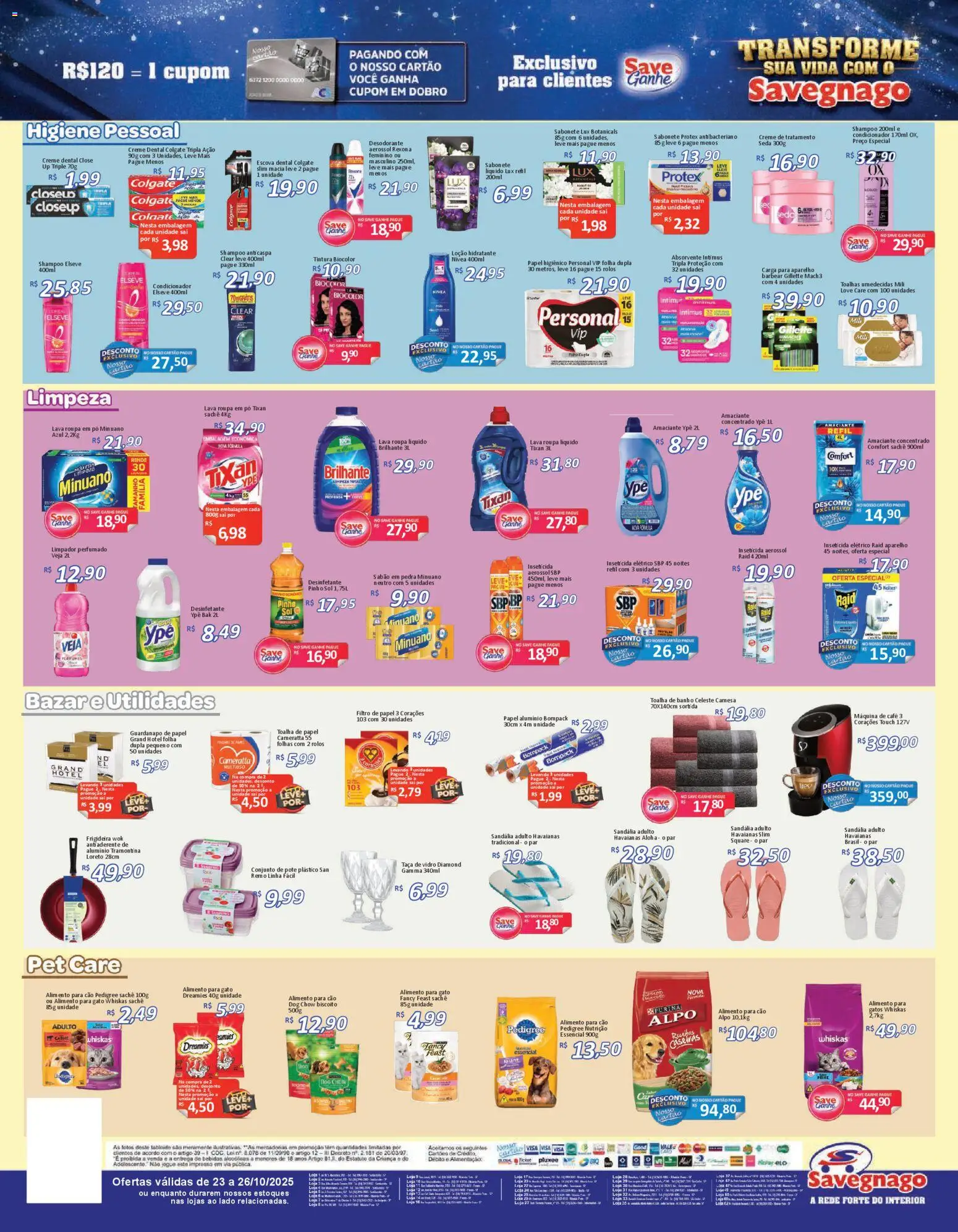 Savegnago Folheto - válido de 23.10.2025 | Página: 4 | Produtos: Filtro de papel, Biscoito, Creme dental, Absorvente
