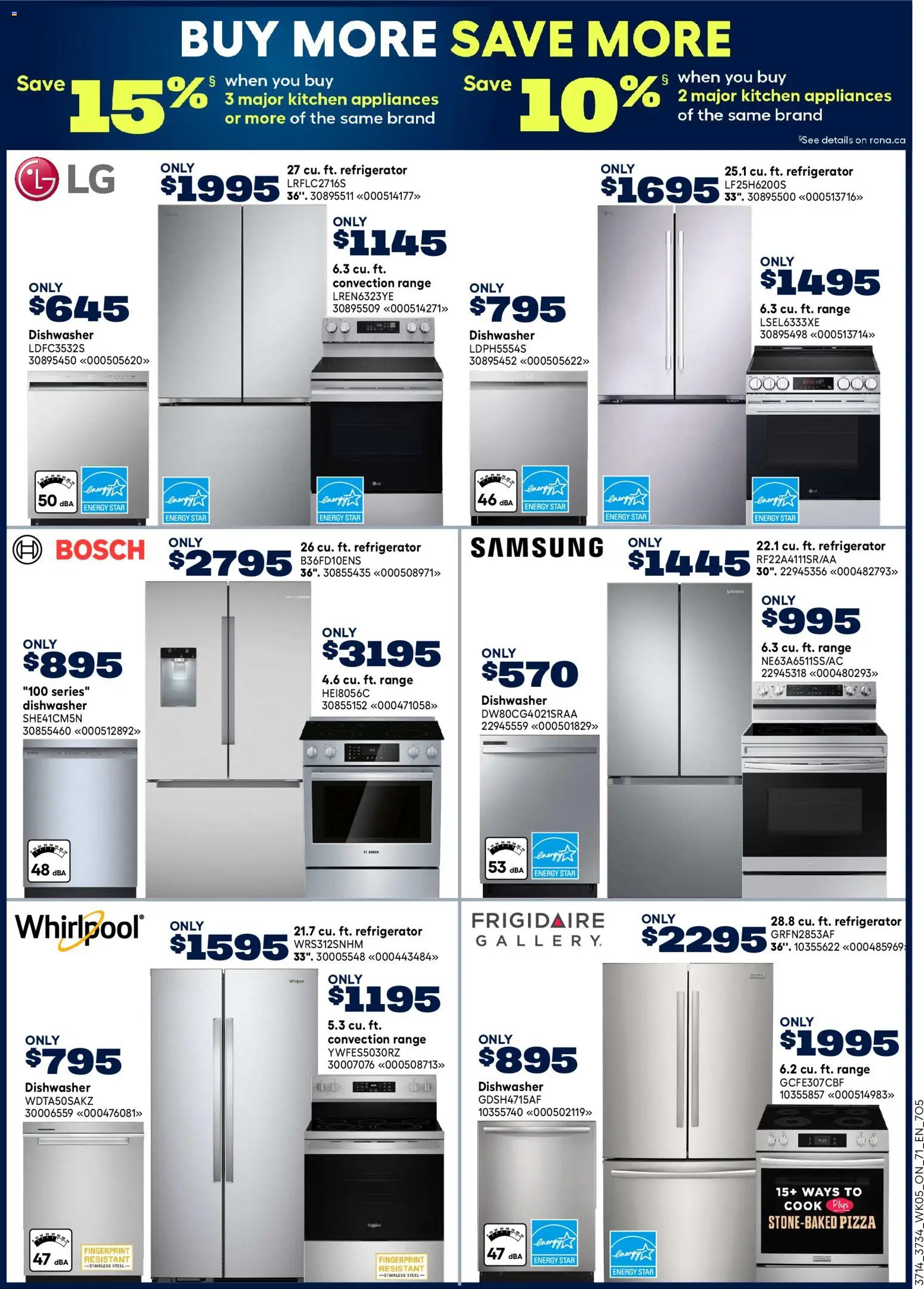 Rona flyer valid from 26.02.2026 | Page: 18 | Products: Refrigerator, Dishwasher, Pizza