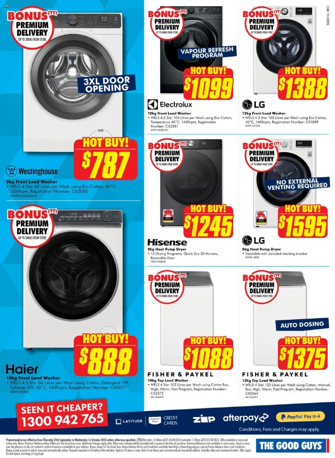 The Good Guys catalogue - valid from 24.09.2025 | Page: 9 | Products: Door, Household, Detergent, Dryer