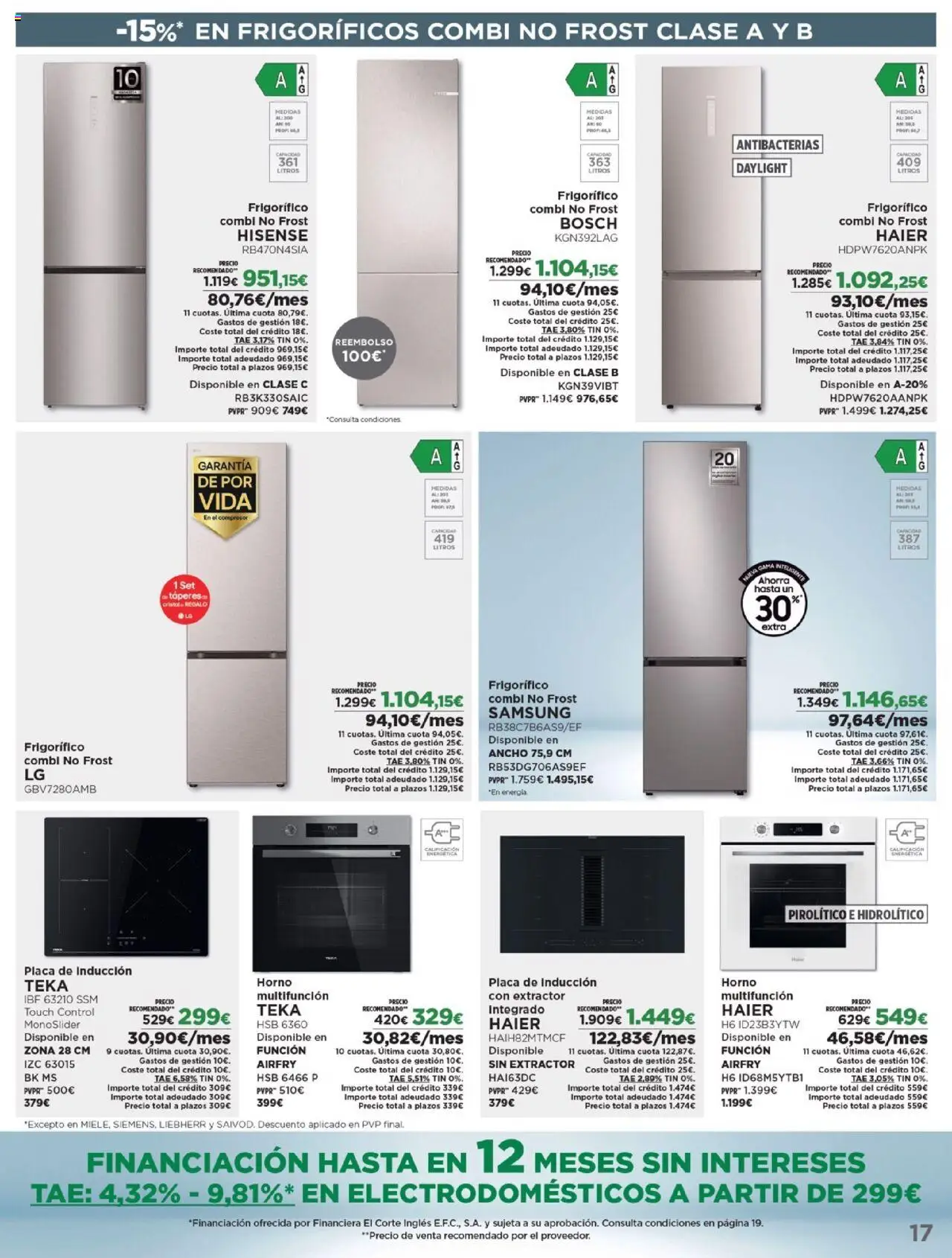 Nuevas ofertas de El Corte Inglés válidas en toda la República Mexicana desde el 06.10.2025. ¡Encuentra las mejores ofertas en El Corte Inglés - Catálogo Los Tecnoprecios! | Página: 17 | Productos: Horno, Extractor