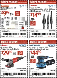 Preview of Harbor Freight weekly ads valid from 27.10.2025 | Page: 25 | Products: Sander, Angle Grinder, Drill Bit, Grinder
