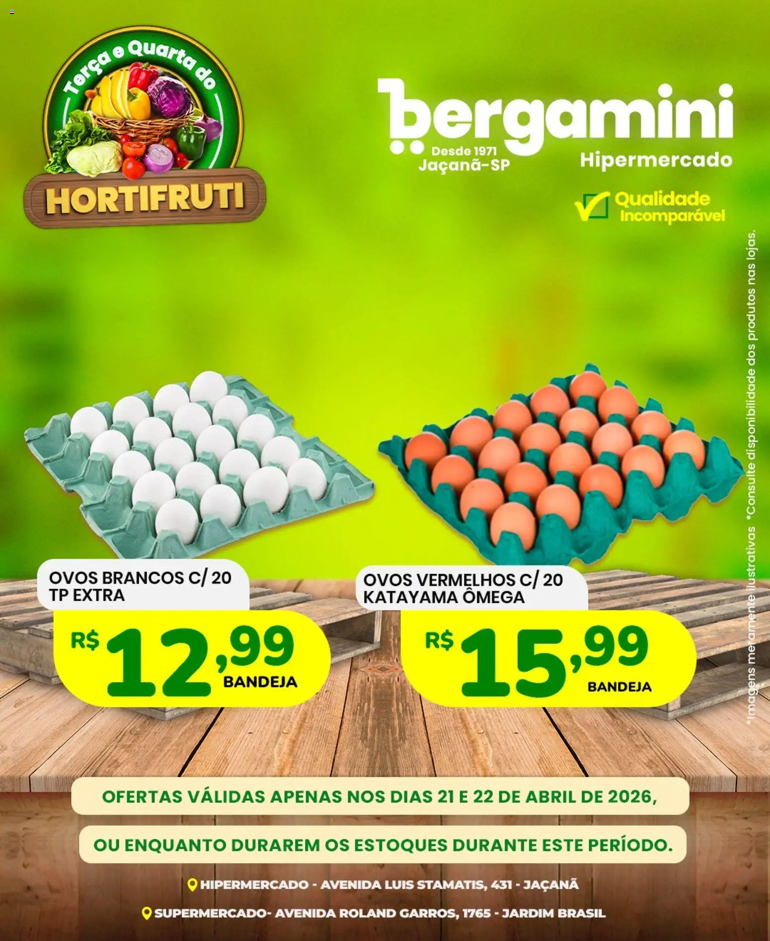 Supermercado Bergamini Folheto - válido de 21.04.2026 | Página: 4 | Produtos: Ovos, Bandeja