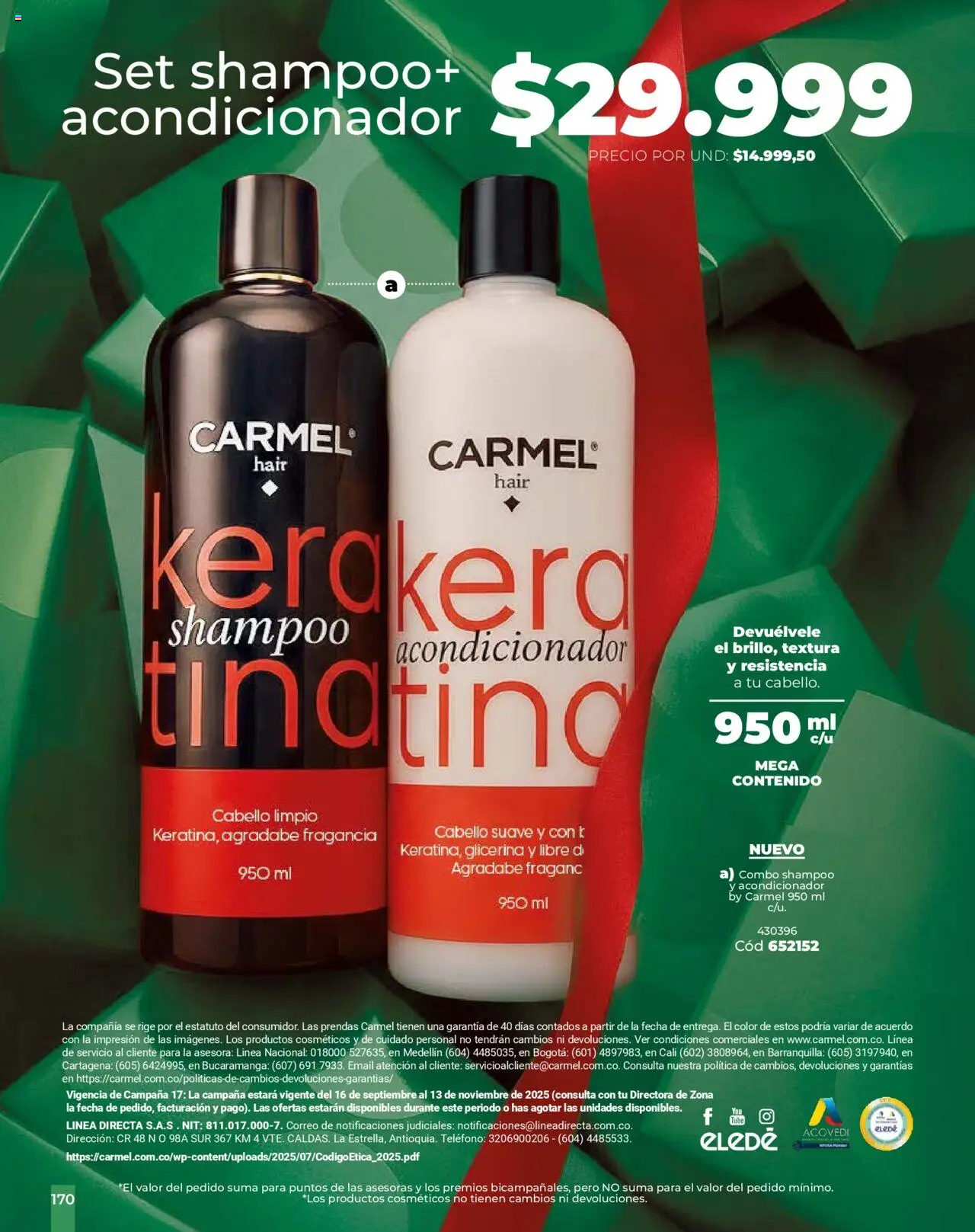 Carmel revista - valida desde el 25.09.2025 | Página: 174 | Productos: Teléfono, Shampoo, Fragancia, Acondicionador