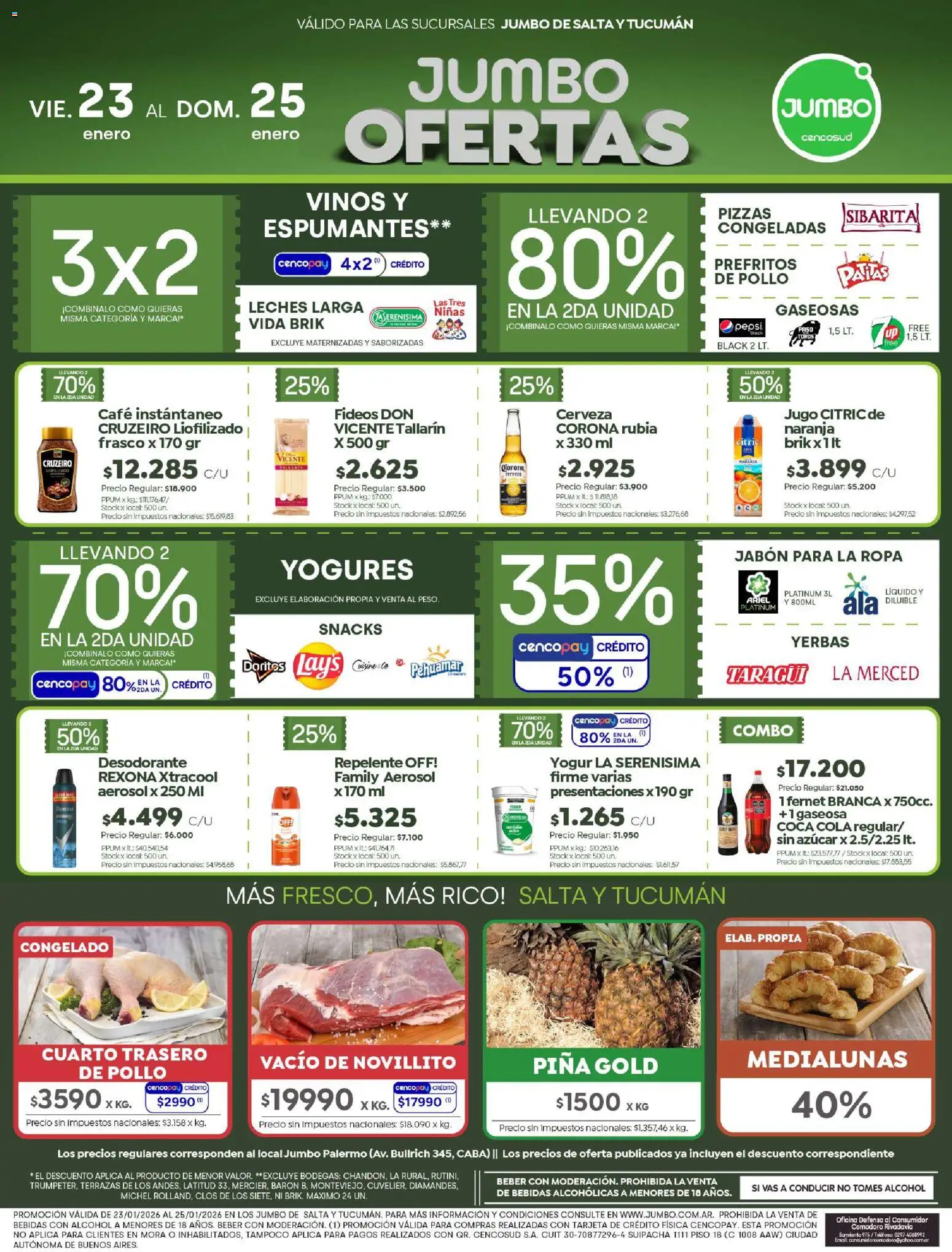 Jumbo - Ofertas | Salta & Tucumán │ válido desde el 23.01.2026 | Página: 1 | Productos: Gaseosa, Jabón, Desodorante, Yogur