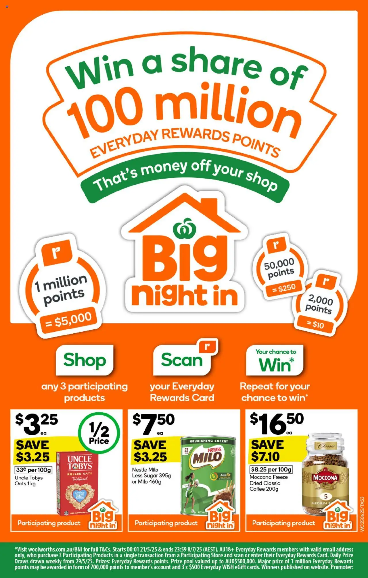Woolworths catalogue - valid from 25.06.2025 | Page: 3 | Products: Coffee, Oats, Sugar, Moccona