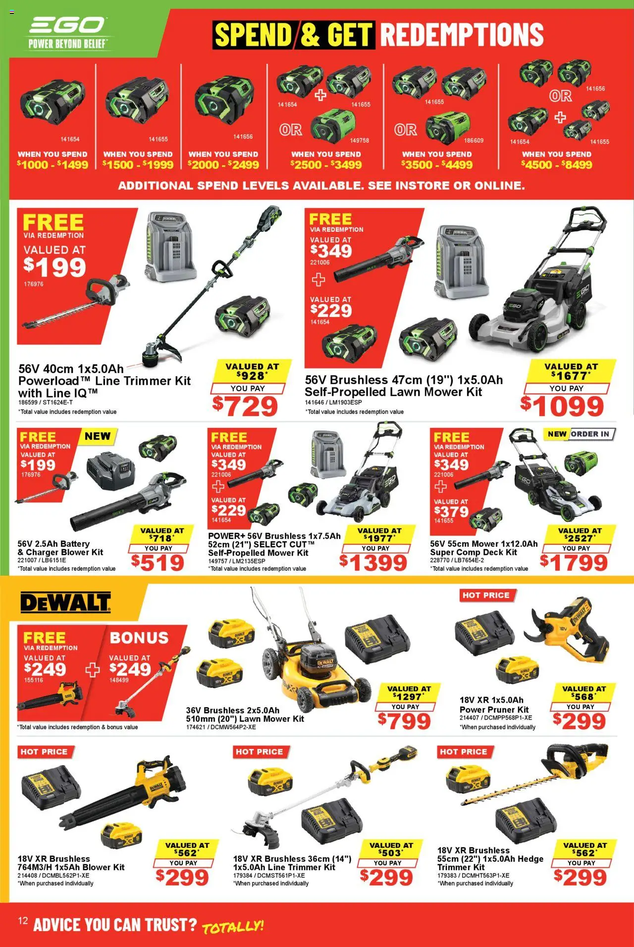 Total Tools catalogue - valid from 19.08.2025 | Page: 12 | Products: Battery, Charger, Lawn mower, Mower