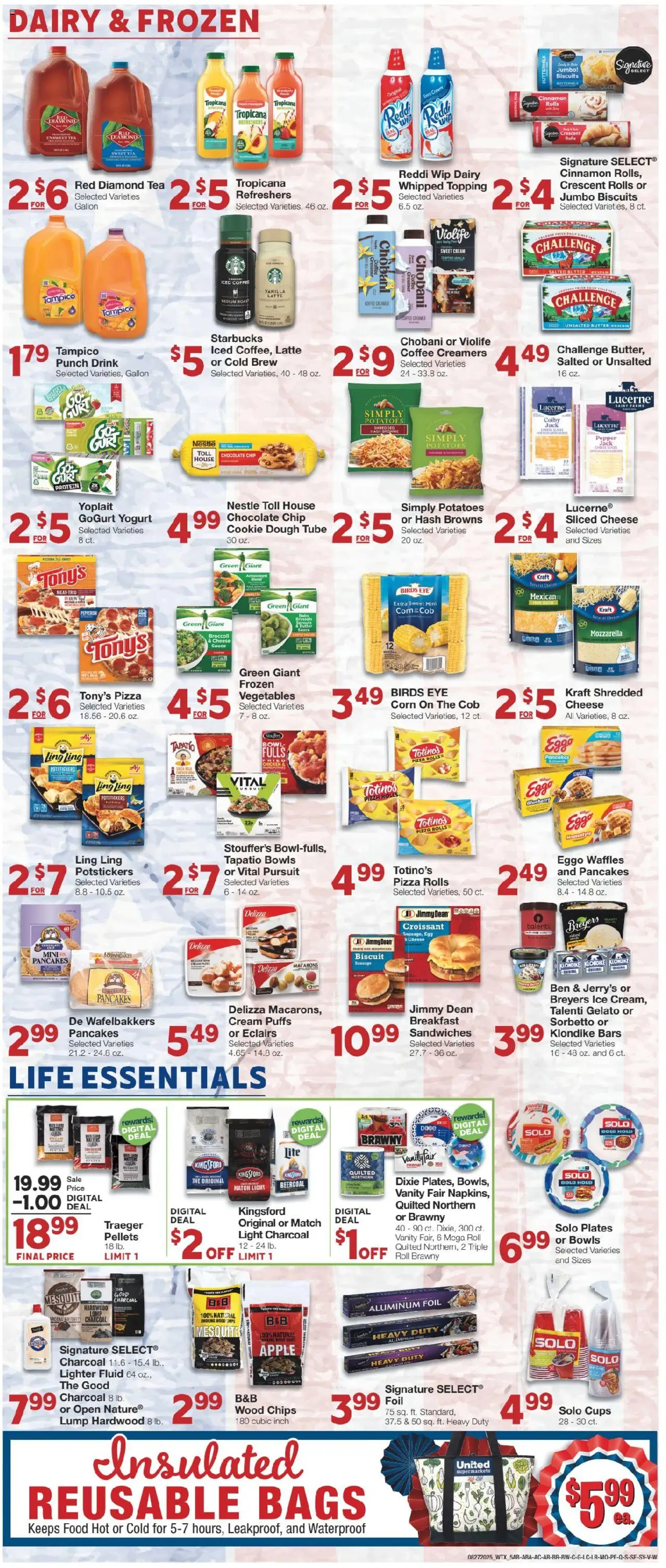 United Supermarkets Weekly Ad - valid from 26.08.2025 | Page: 5 | Products: Broccoli, Butter, Cream, Potatoes