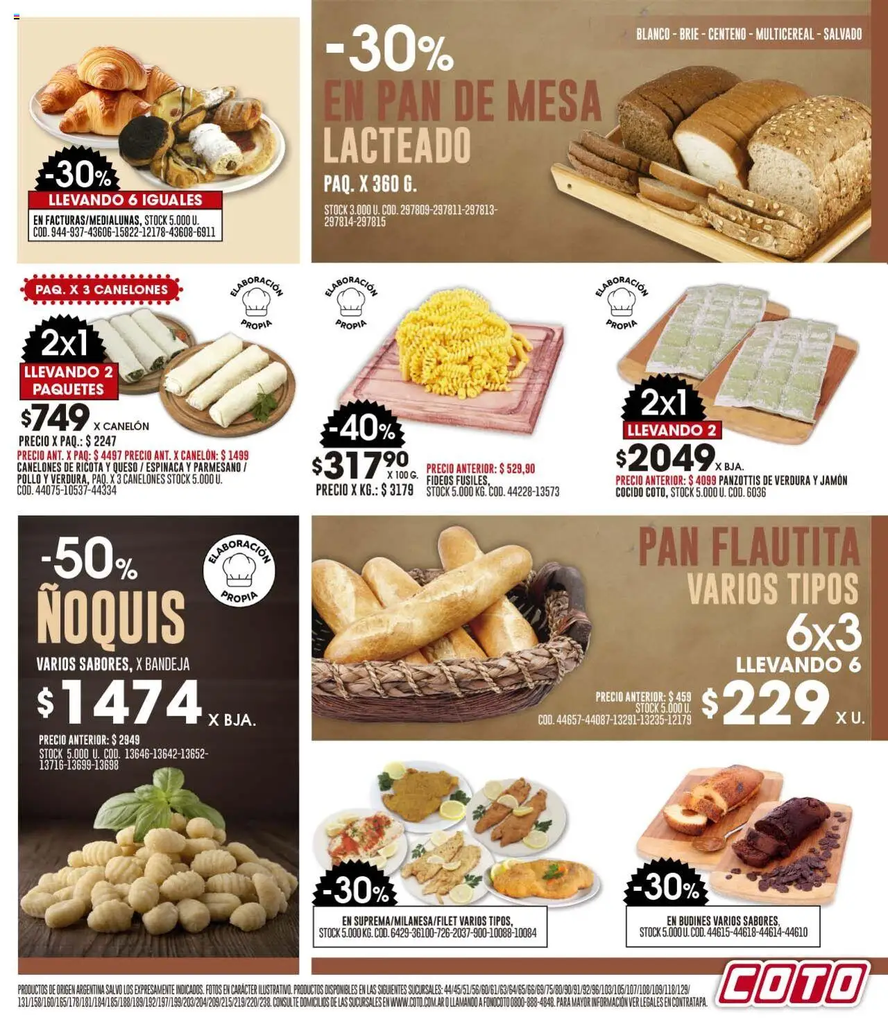 Coto ofertas │ válido desde el 25.08.2025 | Página: 5 | Productos: Pan, Jamón, Espinaca, Fideos