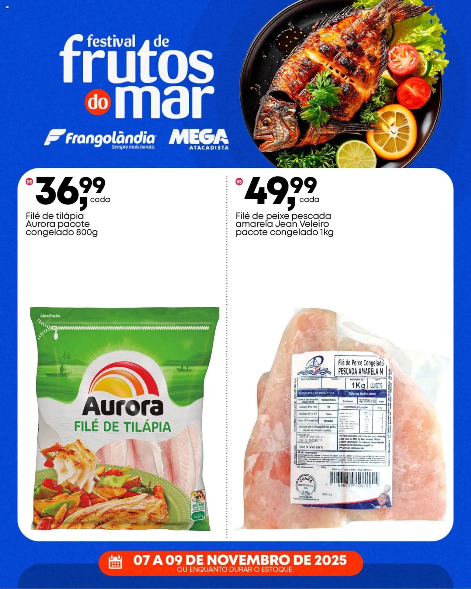 Frangolândia Folheto - válido de 07.11.2025 | Página: 3 | Produtos: Tilápia, Peixe, Base, Filé de tilápia