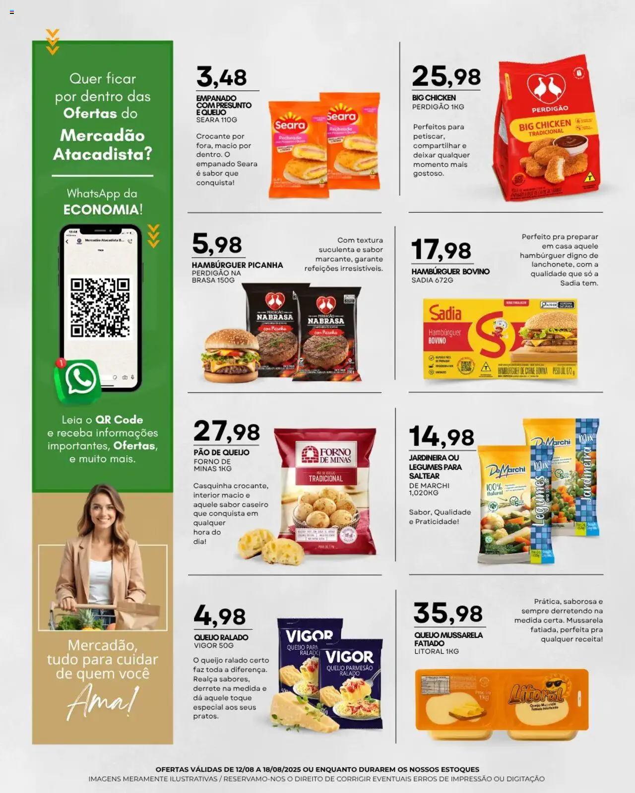 Mercadão Atacadista Folheto - válido de 12.08.2025 | Página: 2 | Produtos: Picanha, Queijo, Parmesão, Pão de queijo