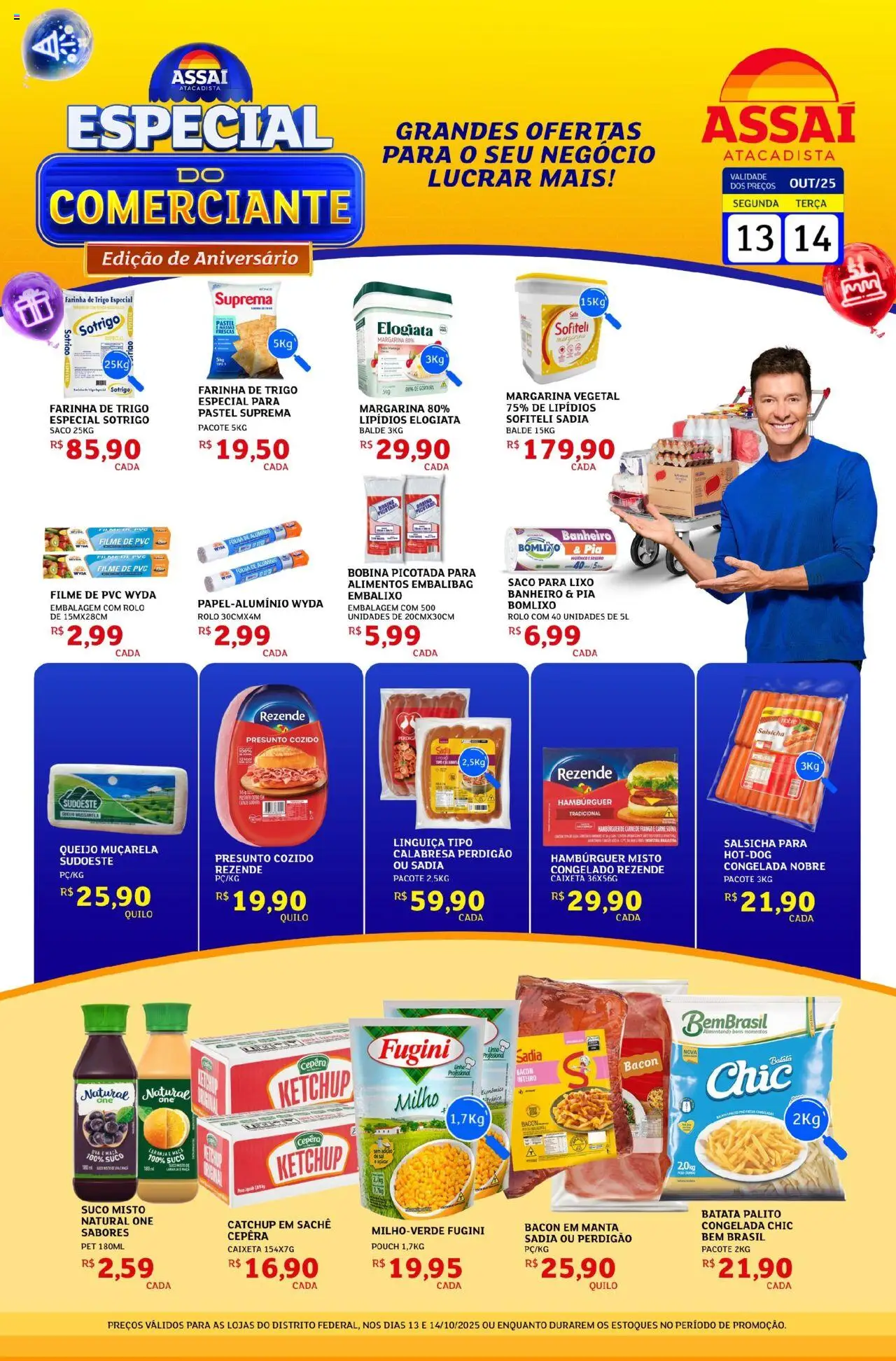 Assaí Atacadista Folheto - válido de 13.10.2025 | Página: 1 | Produtos: filme de PVC, Frango, Margarina, Balde