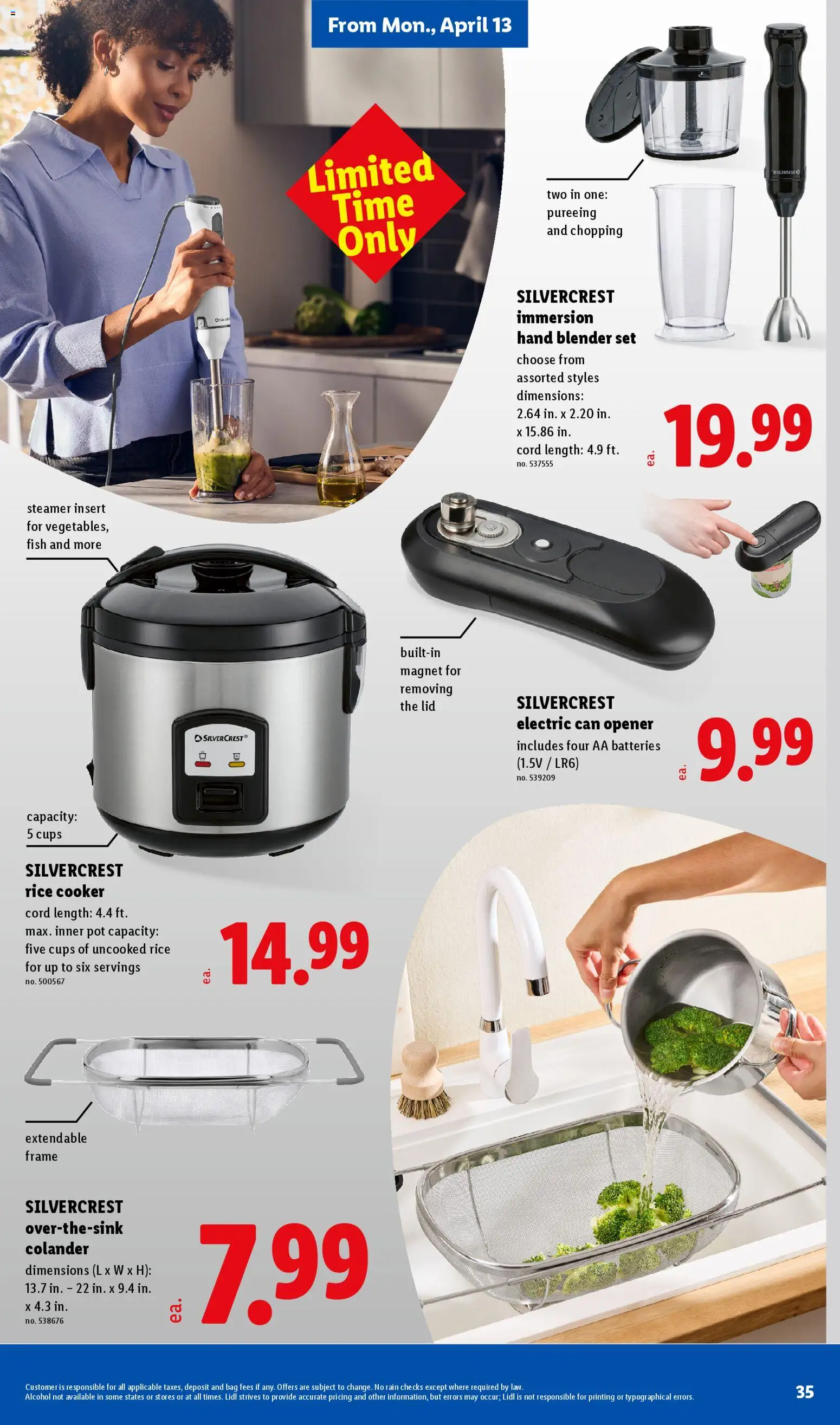 Lidl Weekly Ad - valid from 08.04.2026 | Page: 35 | Products: Magnet, Blender, Steamer, Bag