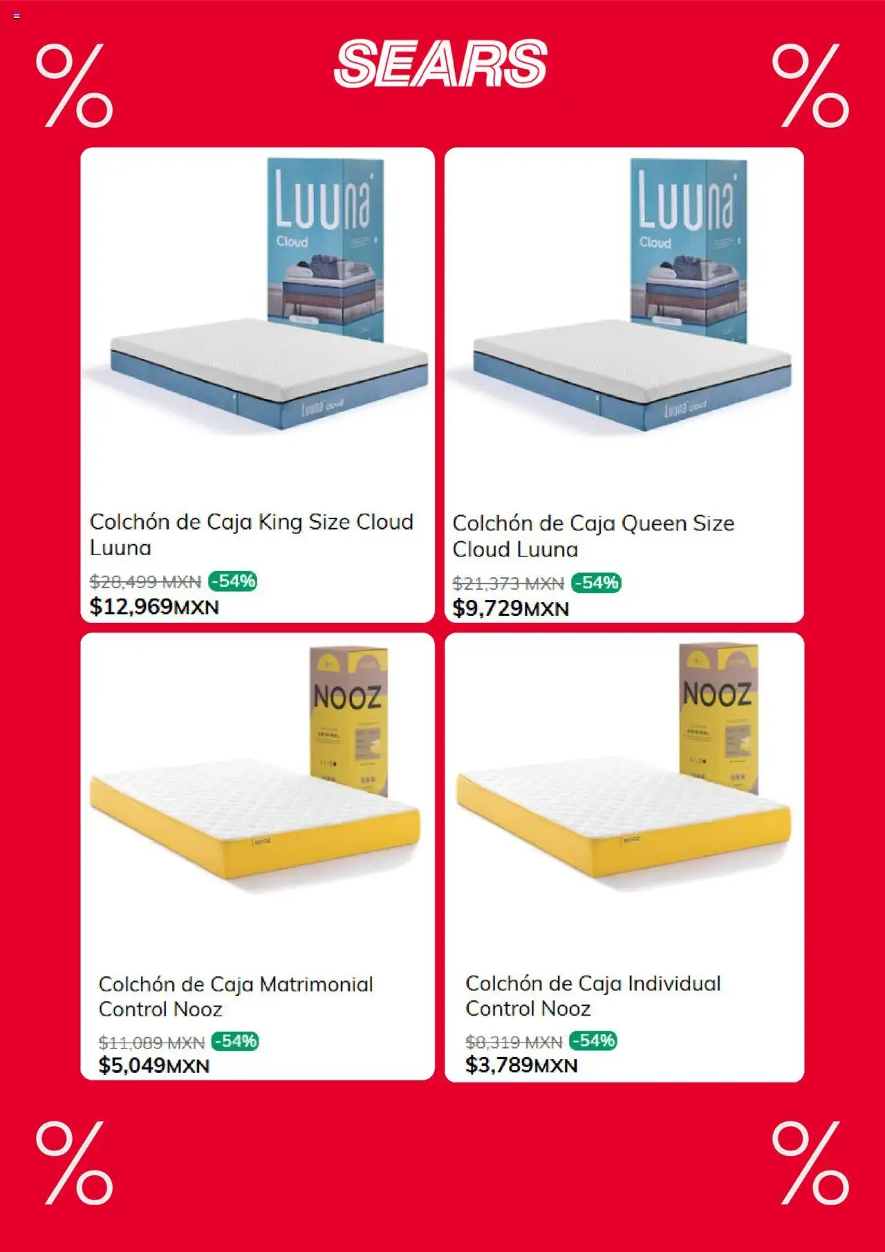 Nuevas ofertas de Sears válidas en toda la República Mexicana desde el 28.08.2025. ¡Encuentra las mejores ofertas en Sears - Promociones! | Página: 4 | Productos: Colchón, Caja