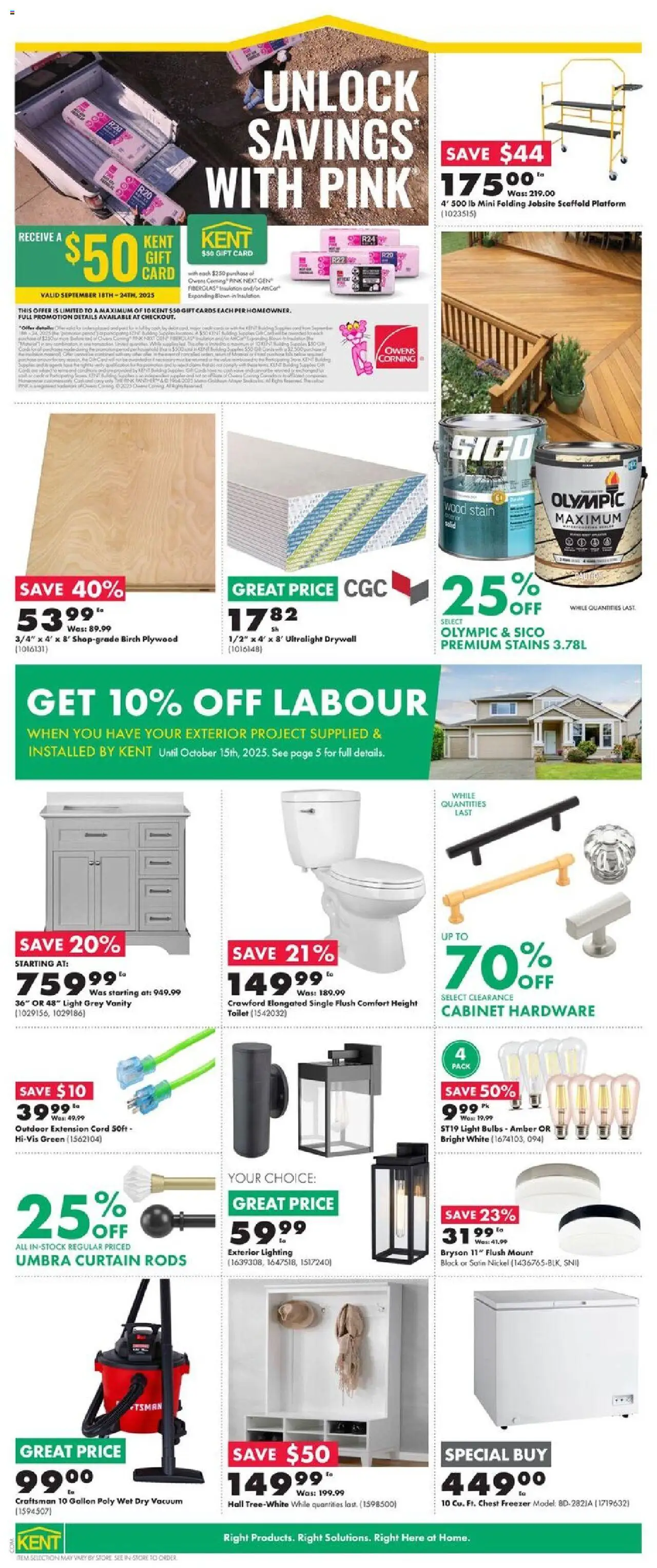 Kent flyer valid from 18.09.2025 | Page: 3 | Products: Freezer, Cabinet