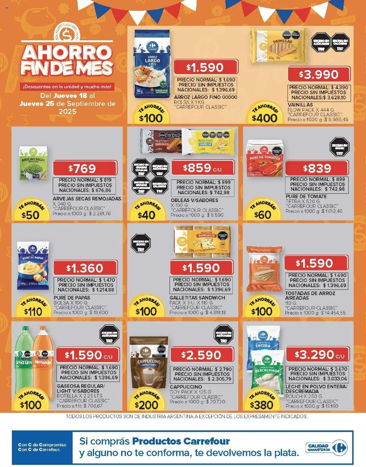 Carrefour ofertas - Comodoro │ válido desde el 18.09.2025 | Página: 12 | Productos: Leche en polvo, Gaseosa, Arvejas, Leche