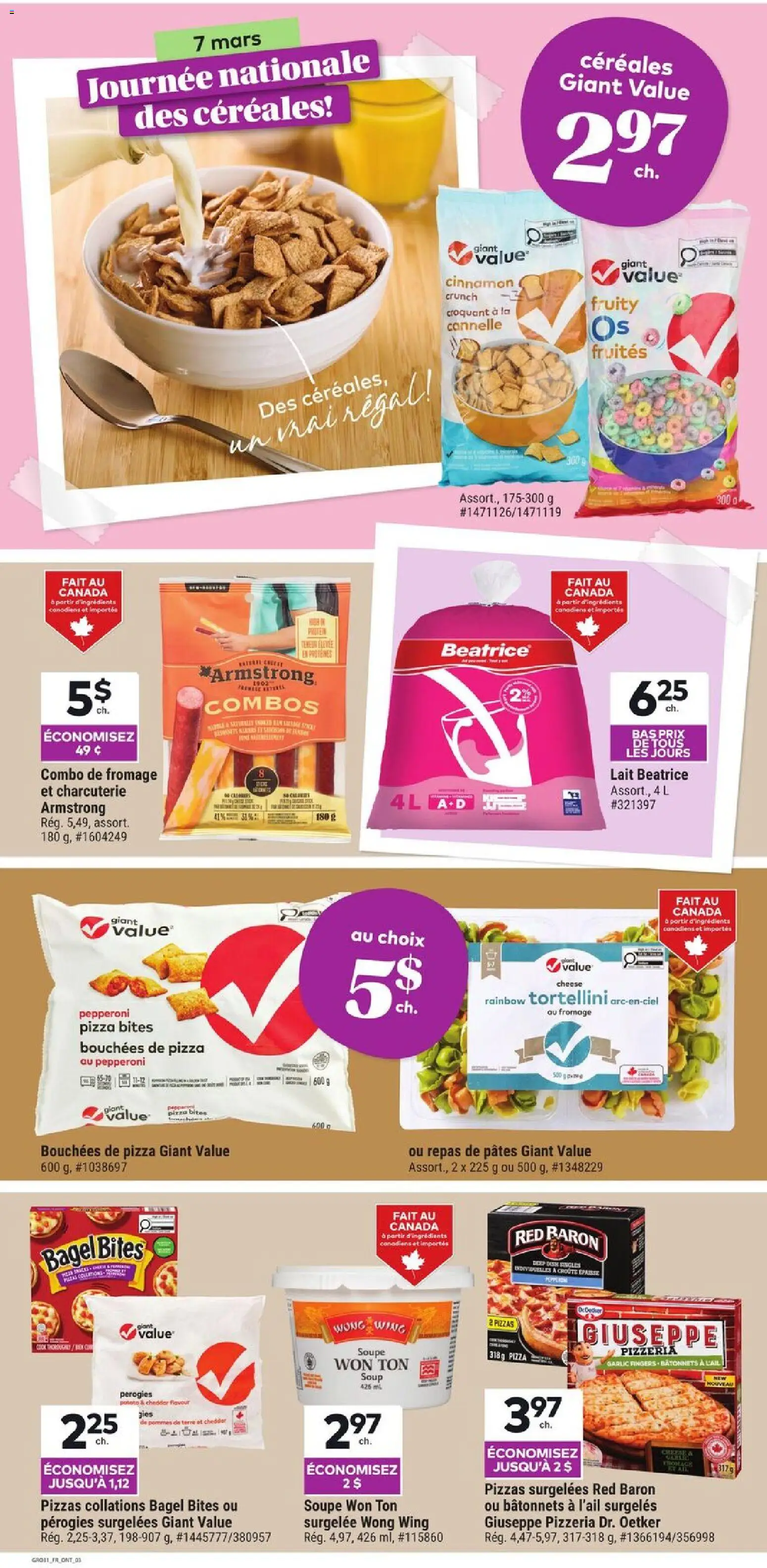 Giant Tiger flyer valid from 04.03.2026 | Page: 3 | Products: Pasta, Milk, Cheese, Pizza