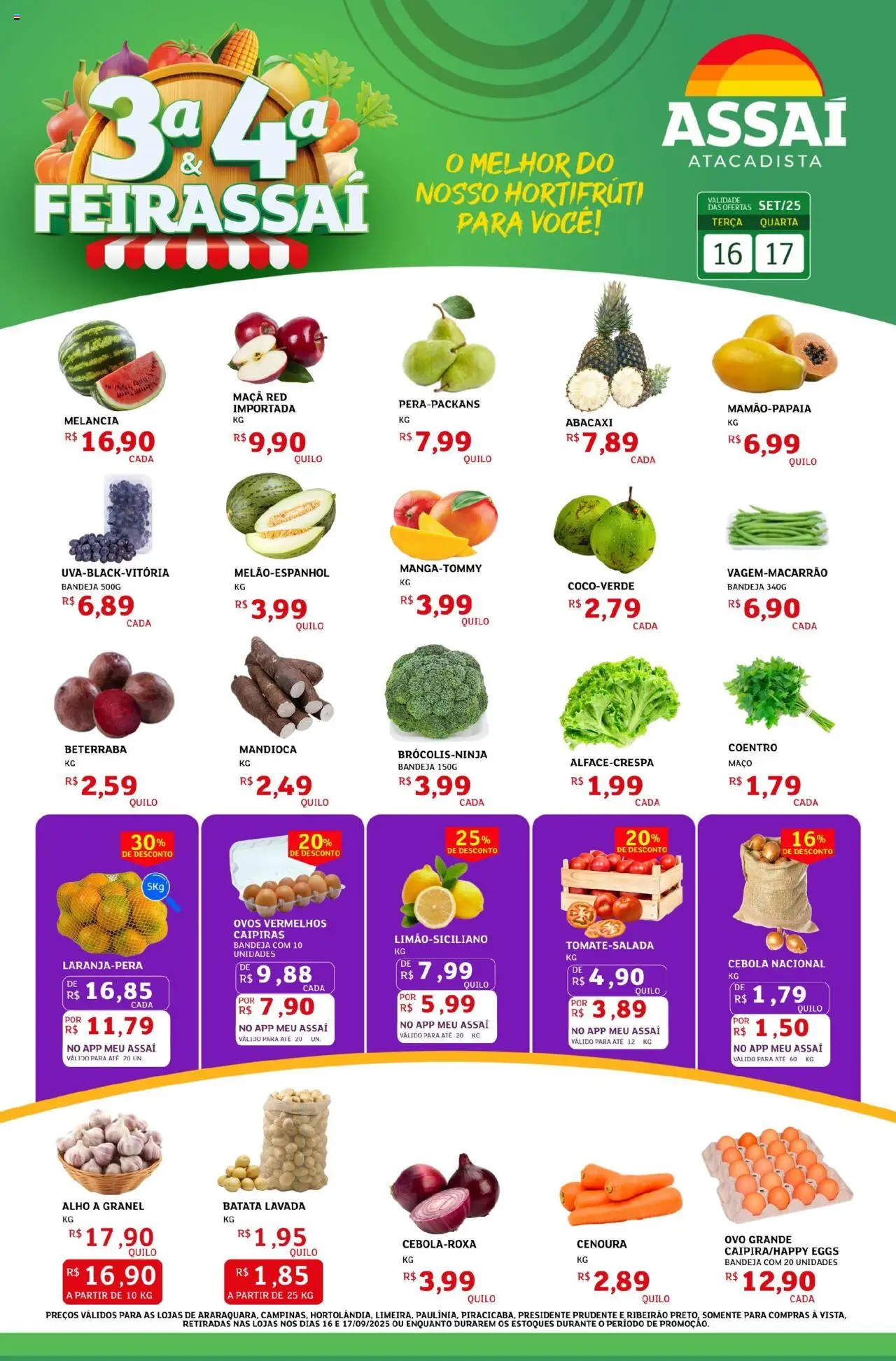 Assaí Atacadista Folheto - válido de 16.09.2025 | Página: 1 | Produtos: Beterraba, Cebola, Bandeja, Batata